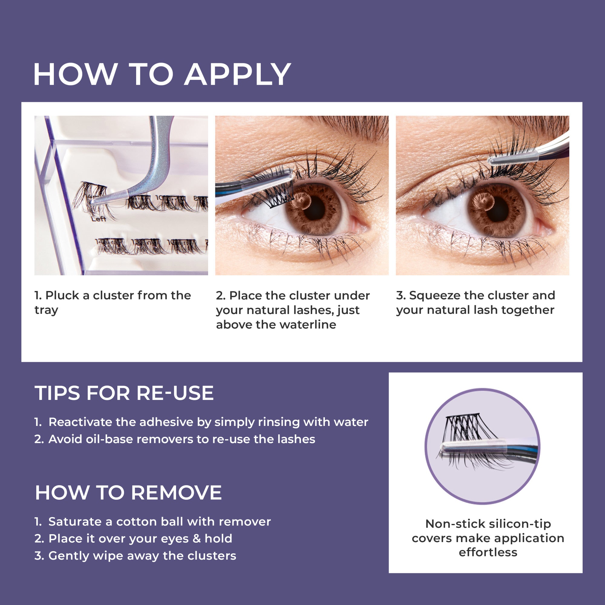 imPRESS Falsies Long Lasting Pre-Glued Lash Clusters Kit - Demi Bold
