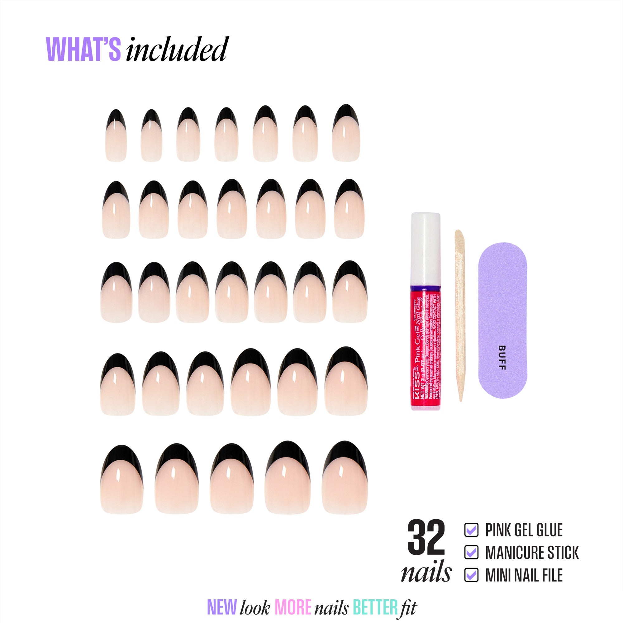 KISS CORE French Press On Glue Nails - Full of Fun