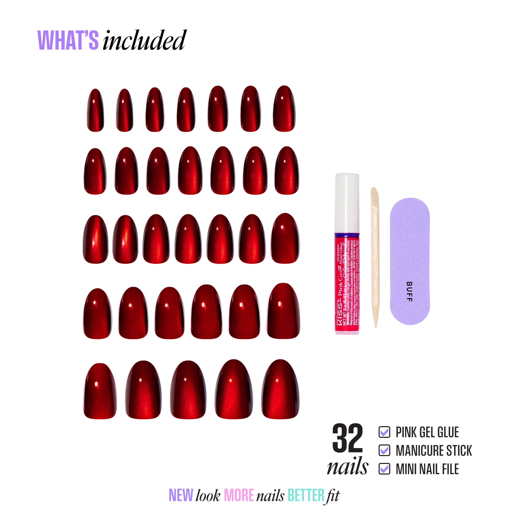 KISS CORE Magnetic Press On Glue Nails - Apple Blossom