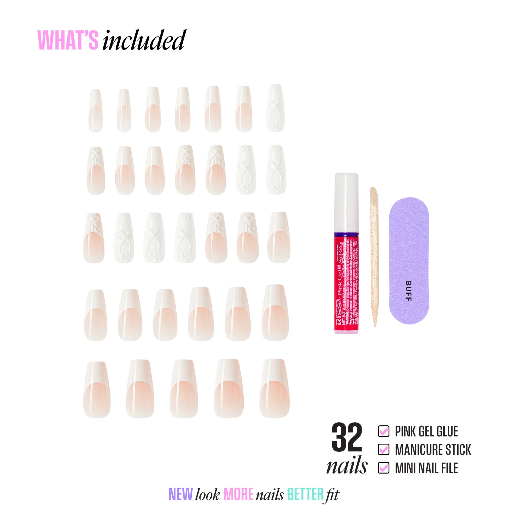 KISS GLAM 3D & Jewel Press On Glue Nails - Breath of Harmony