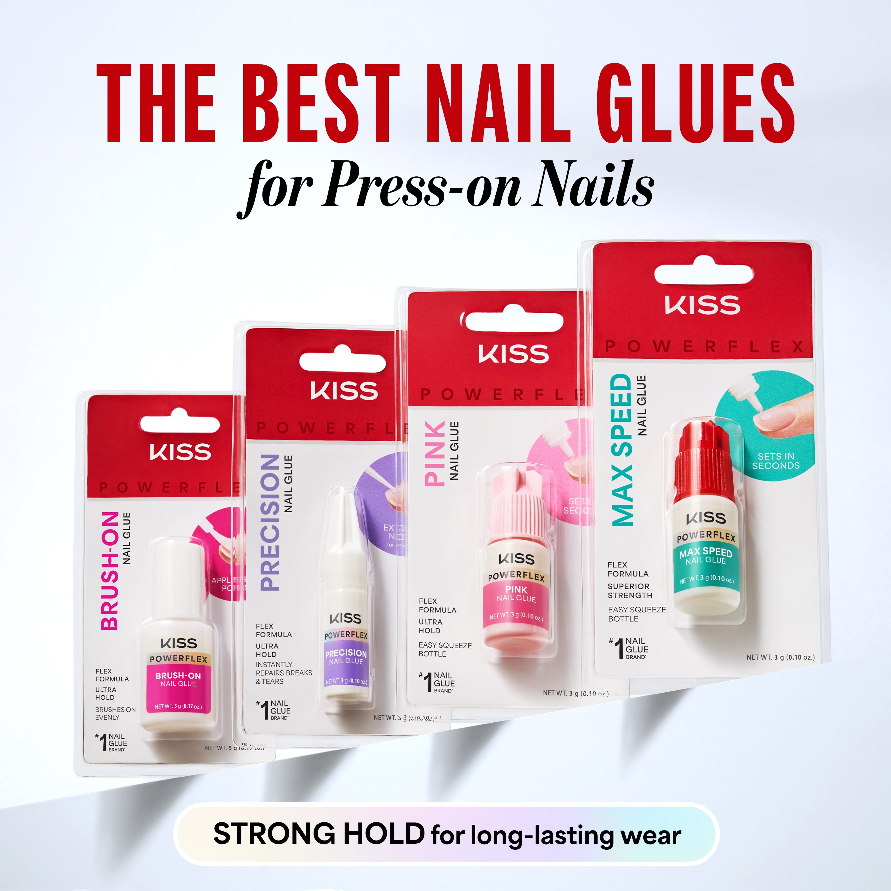 Kiss PowerFlex Maximum Speed Fake Nail Glue - 0.10 oz. | Nail Adhesive, Press-On Glue, Fast Drying, Strong Hold