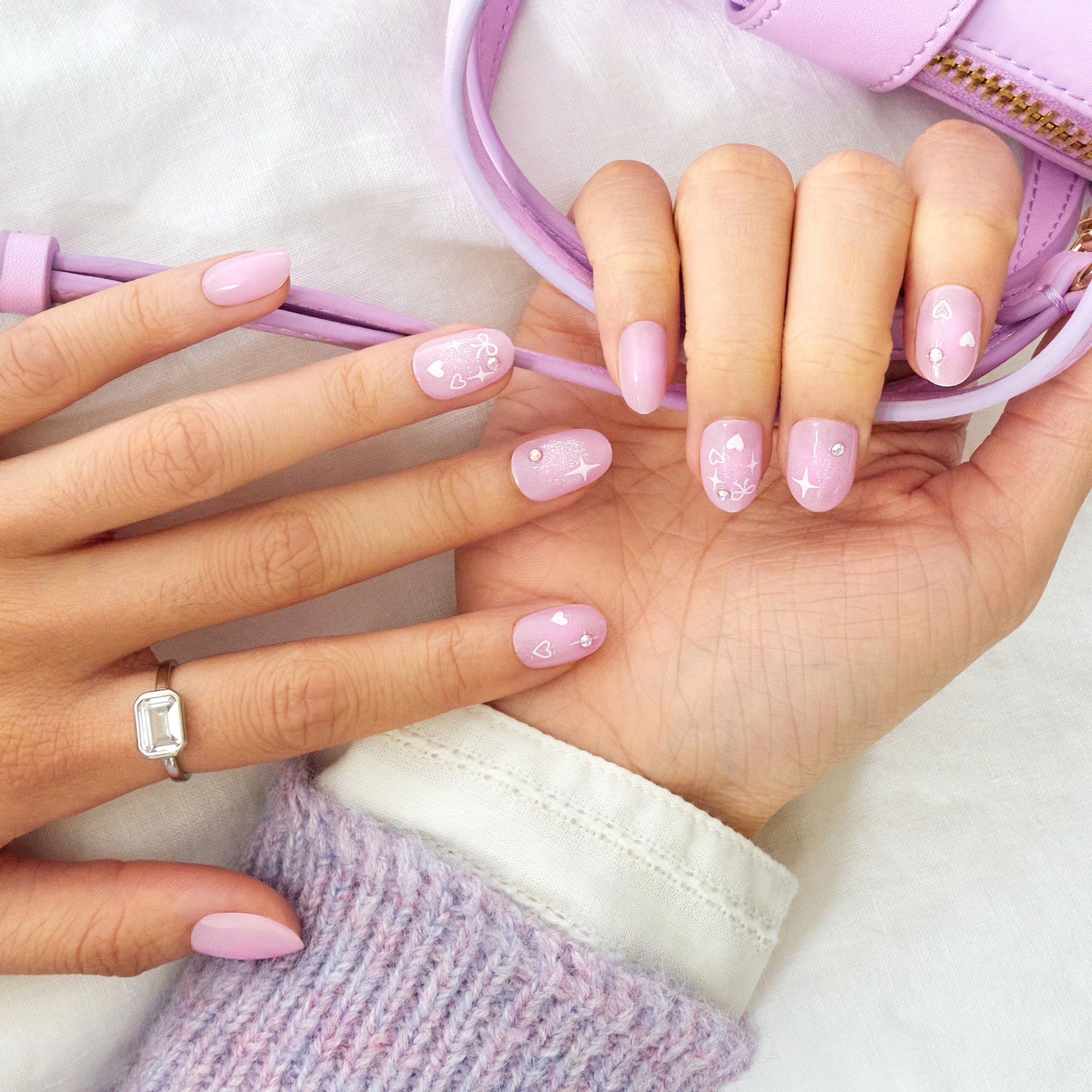 KISS LOVE Design Press On Glue Nails - Love Ever After