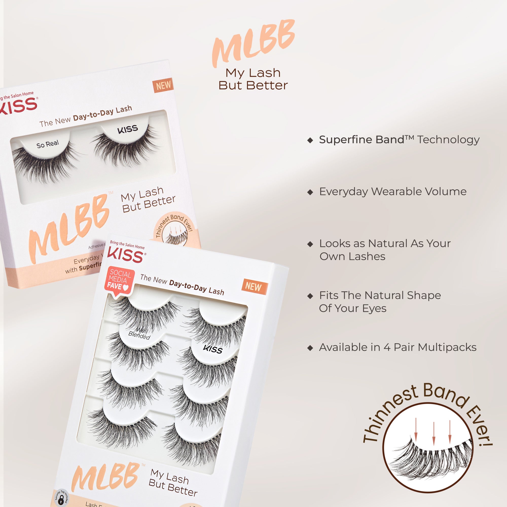 KISS My Lash But Better 4-Pair Multipack - Bare Affair