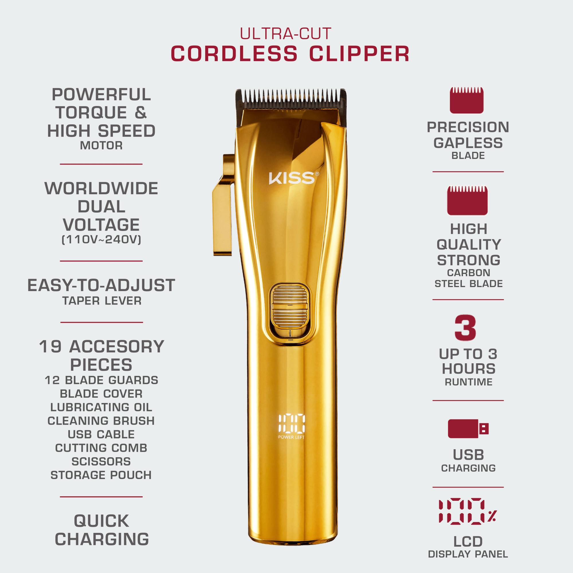 KISS Ultra-Cut Cordless Hair Clipper