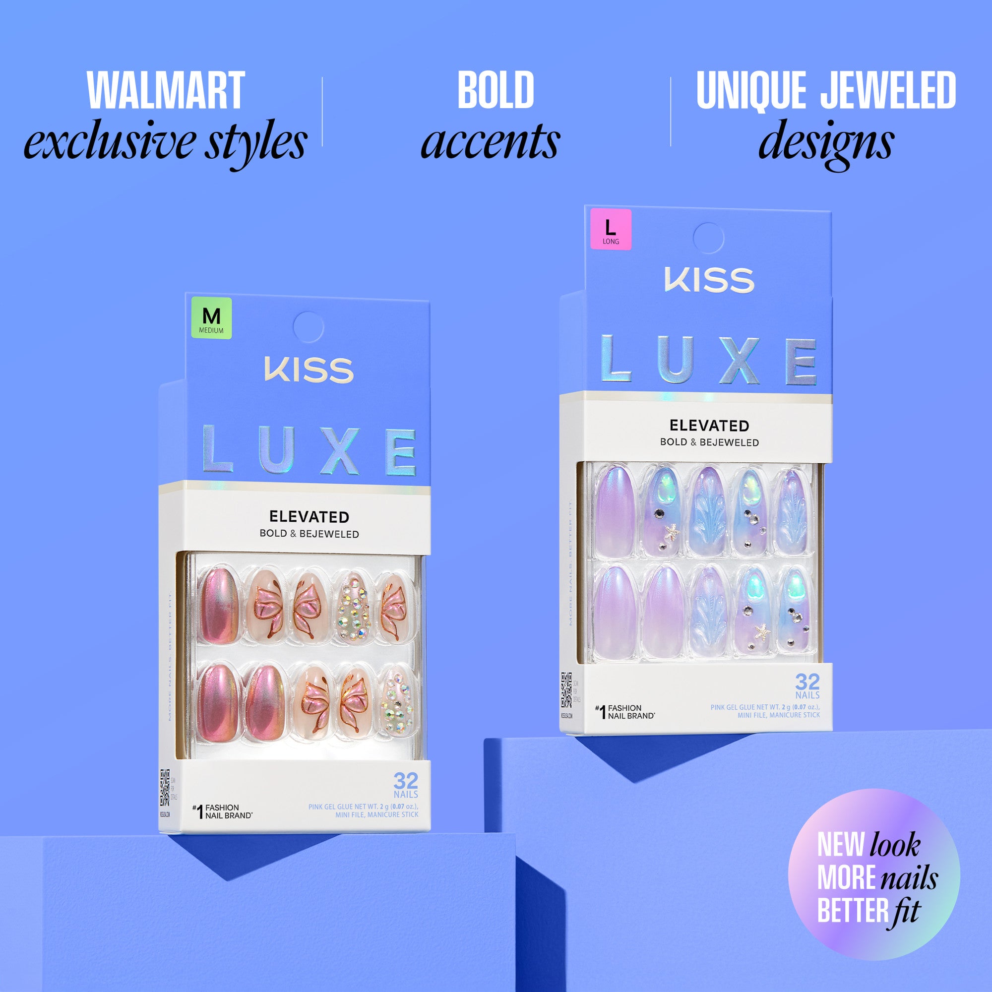 KISS LUXE Press On Glue Nails - Rose Knot