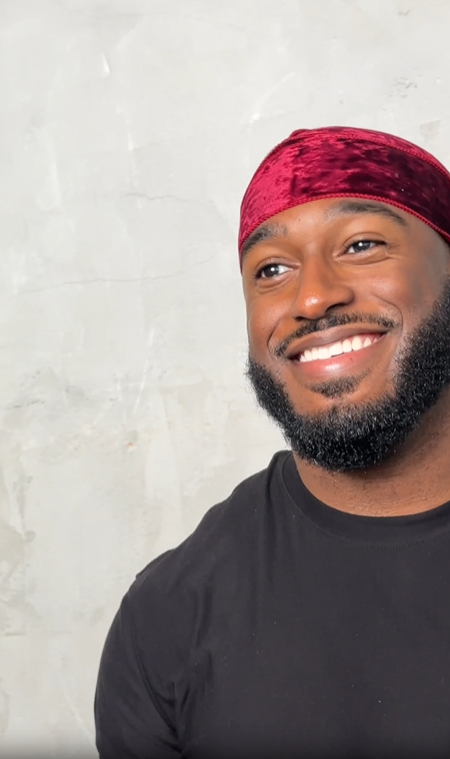 KISS Colors & Care Power Wave Velvet Luxe Durag, Burgundy