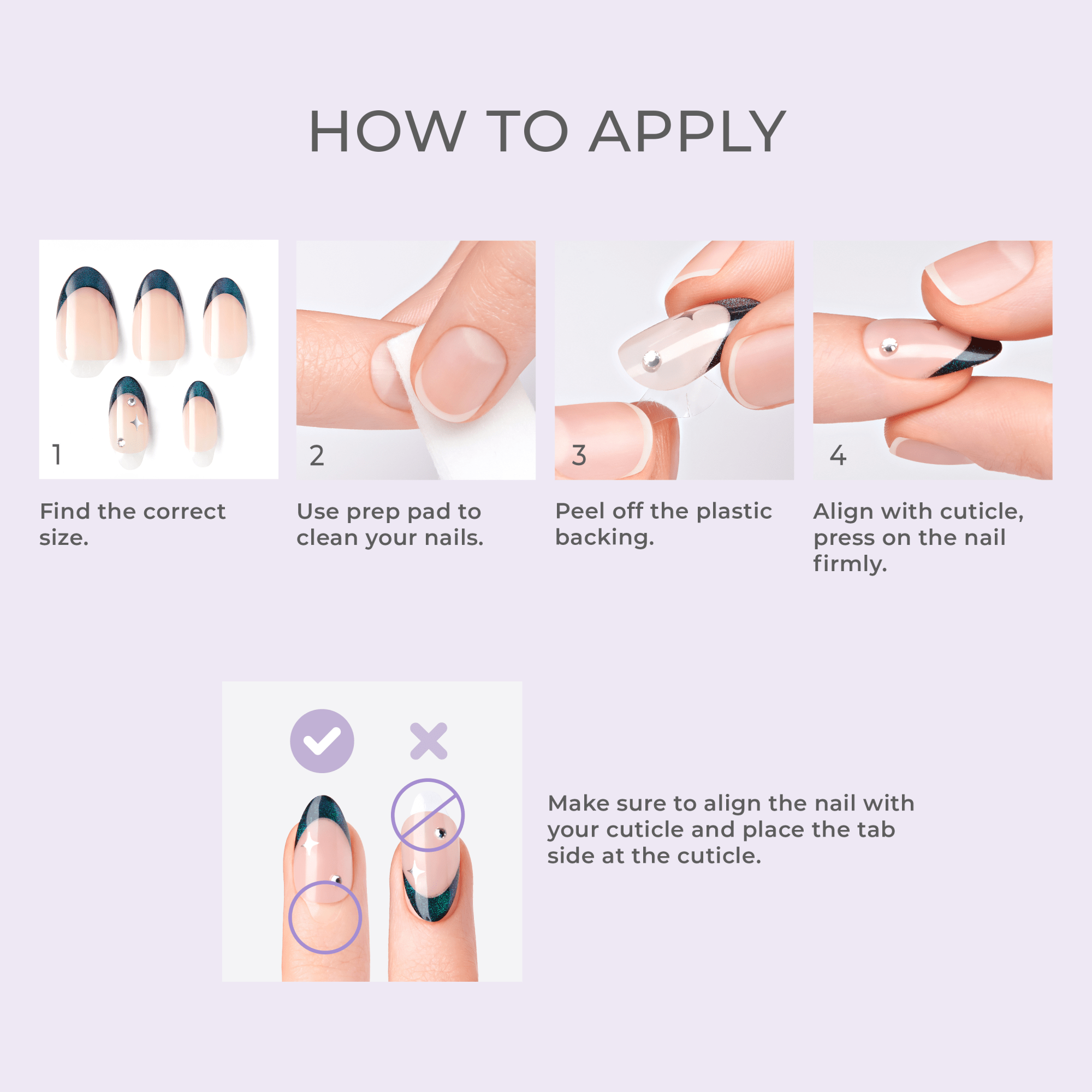 Impress Premium No Glue Fake Press On Nails - Portal | 3D & Jewel Design, Purple, Medium, Coffin, Manicure