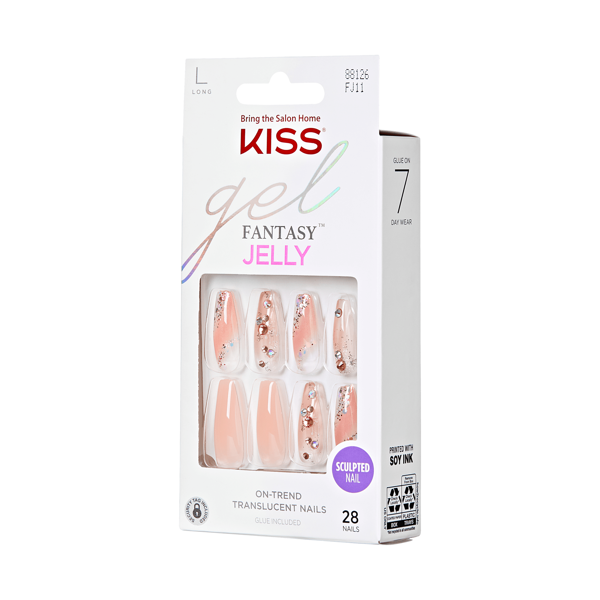 KISS Gel Fantasy Jelly Press On Glue Nails - Jelly Cat