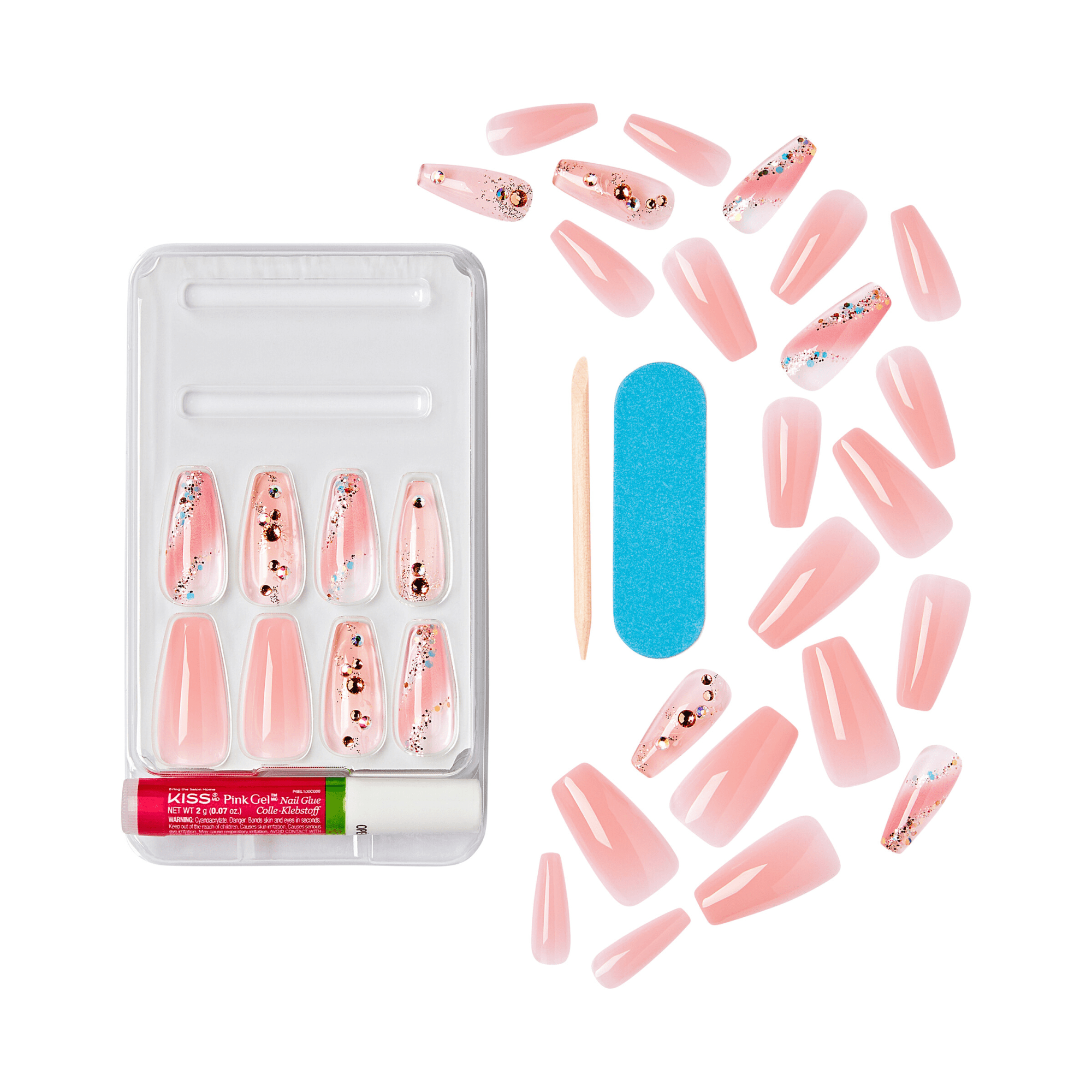 KISS Gel Fantasy Jelly Press On Glue Nails - Jelly Cat