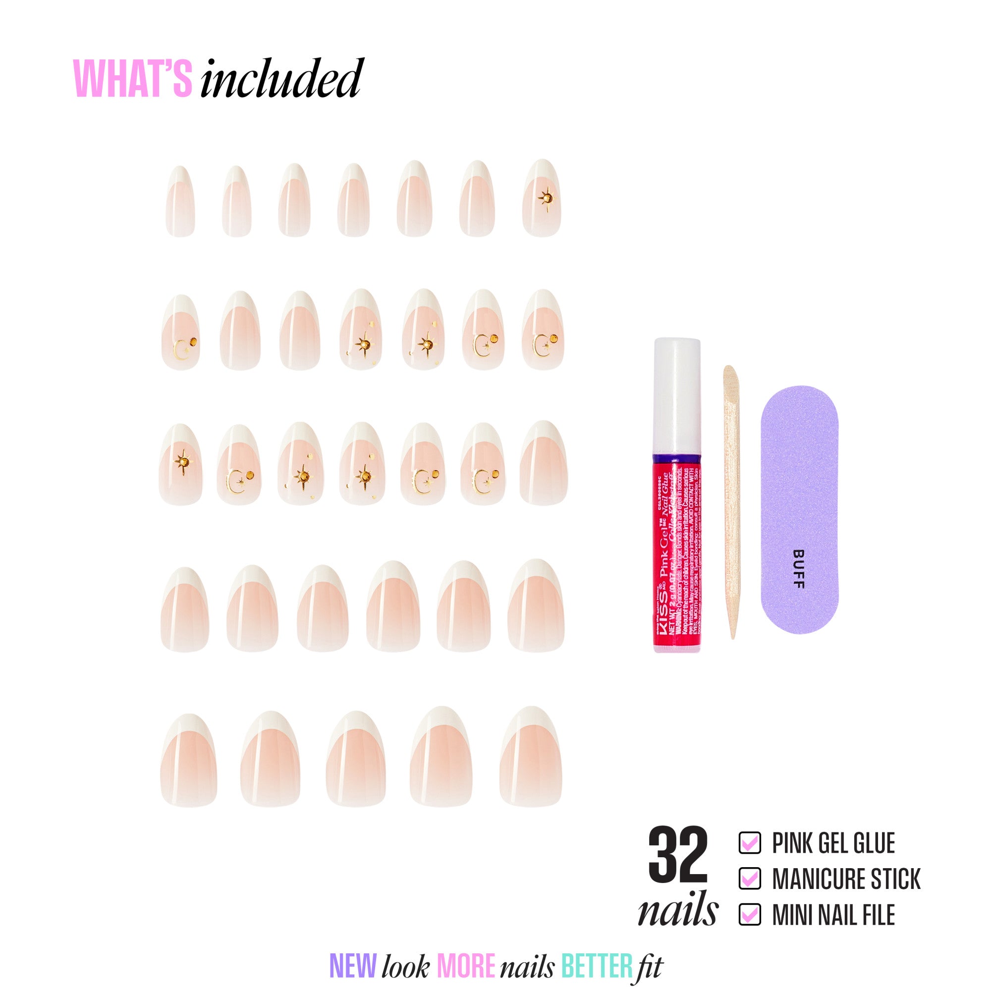 KISS GLAM 3D & Jewel Press On Glue Nails – Zephyr