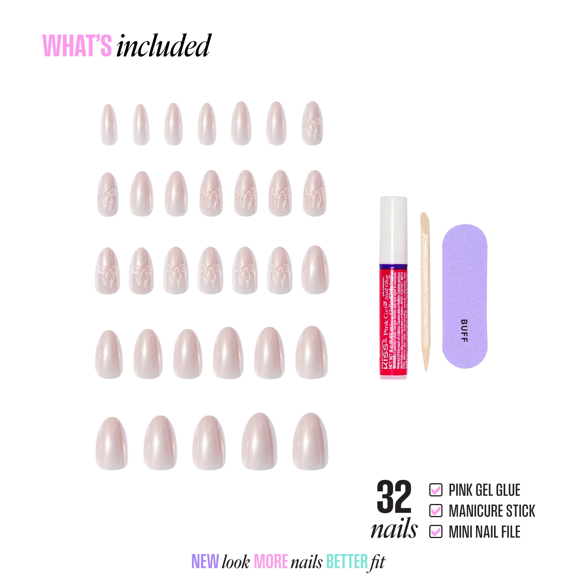 KISS GLAM 3D & Jewel Press On Glue Nails - Ripple