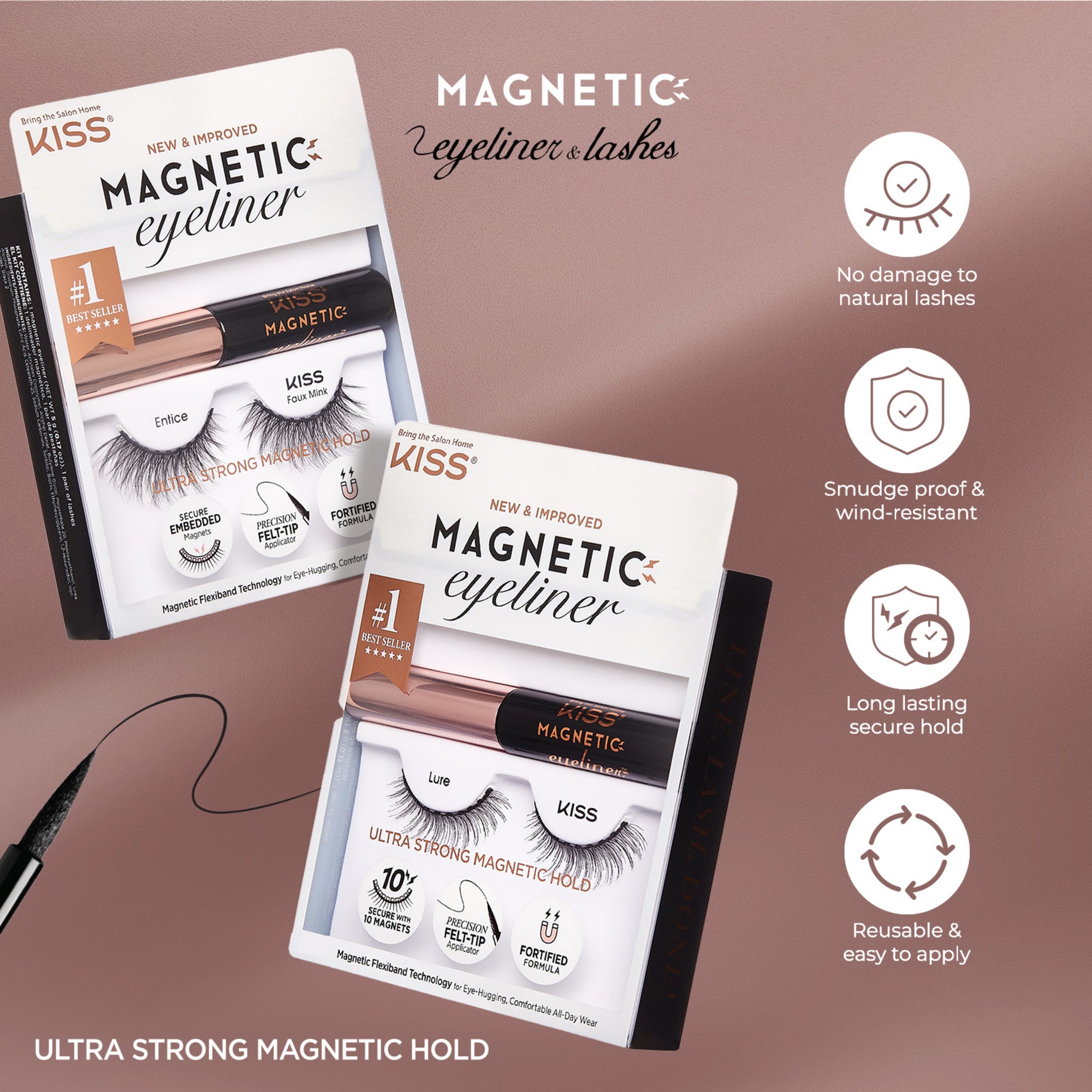 KISS Magnetic Eyeliner & Lashes - Tempt
