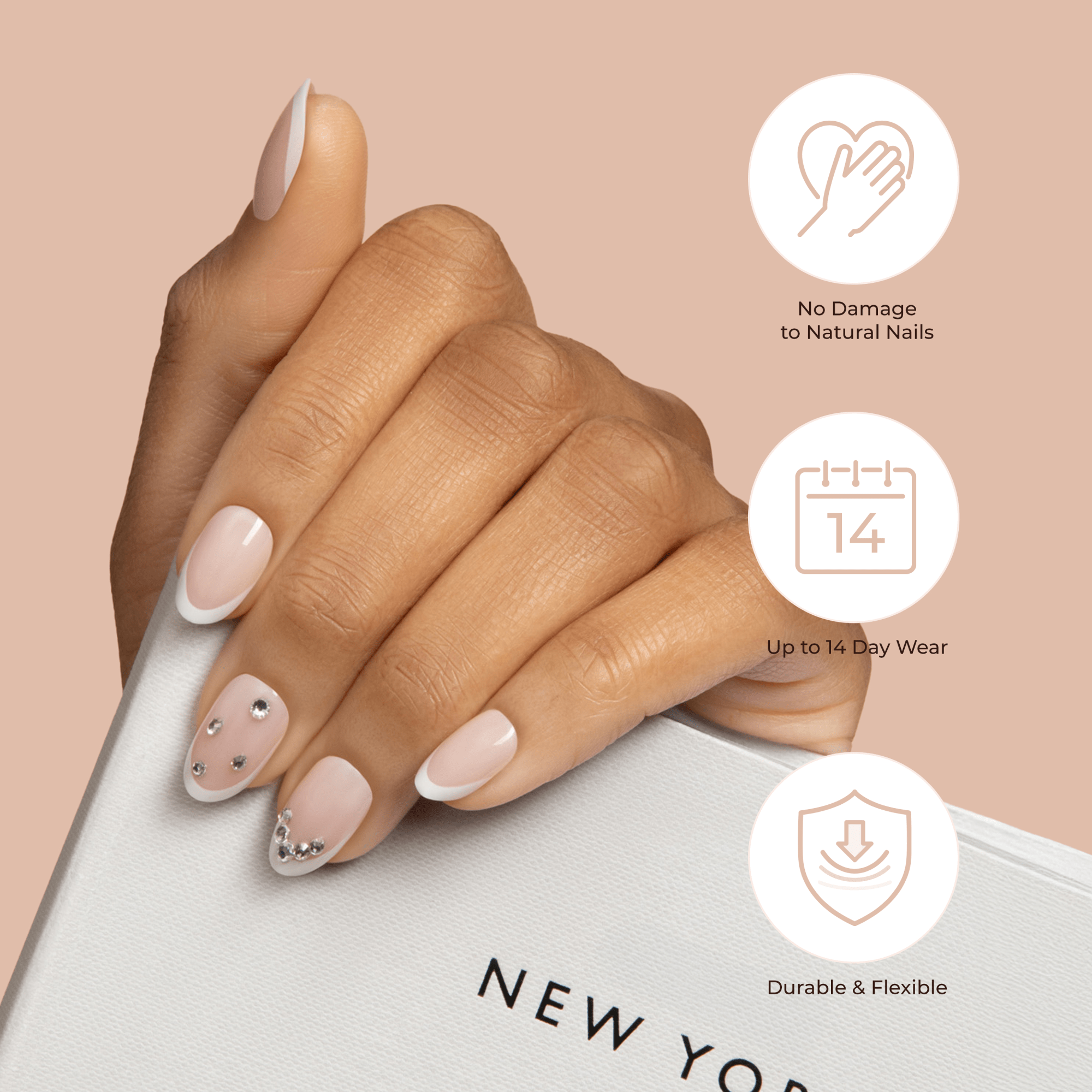 KISS Classy Premium Press On Glue Nails - Prevailing