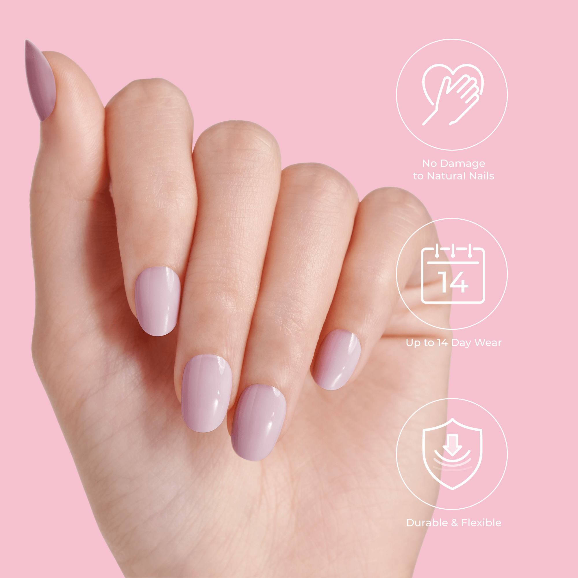 KISS Salon Color Press On Glue Nails - Truthful
