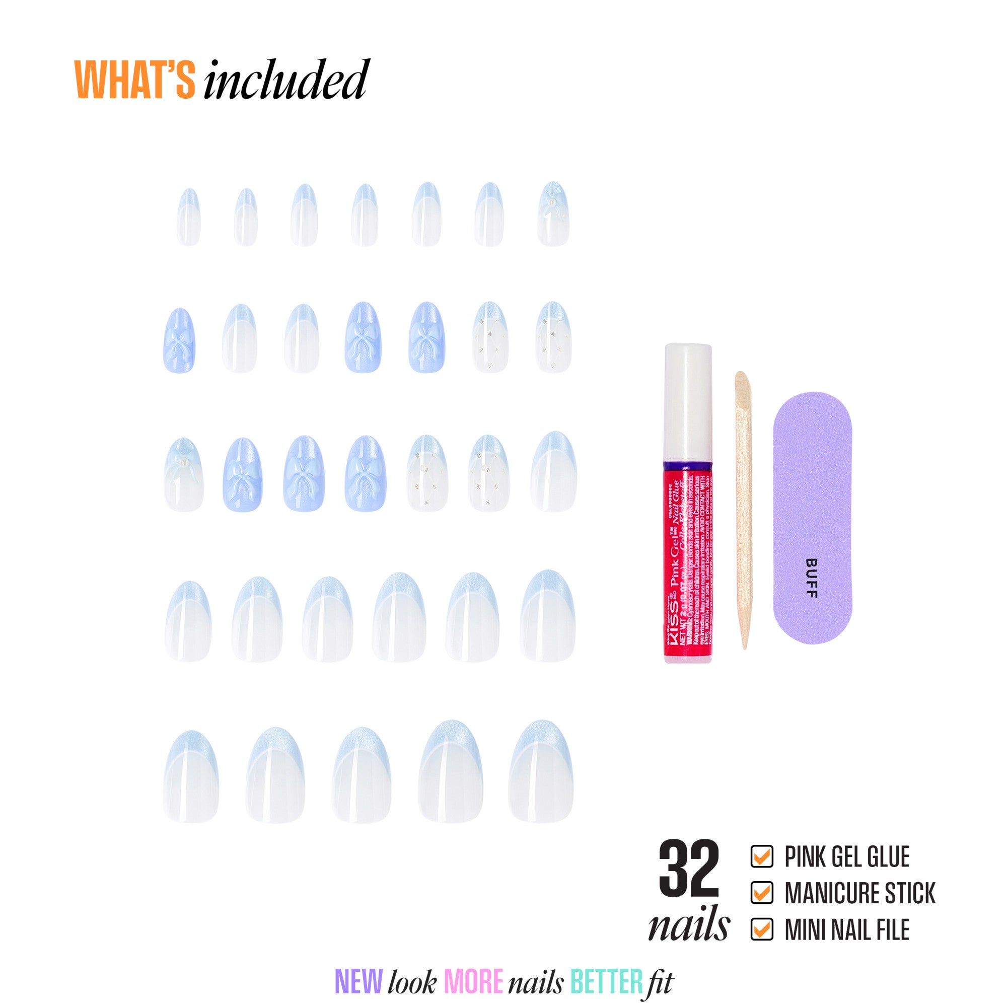 KISS NAIL DRIP Press On Glue Nails - Playful Drift