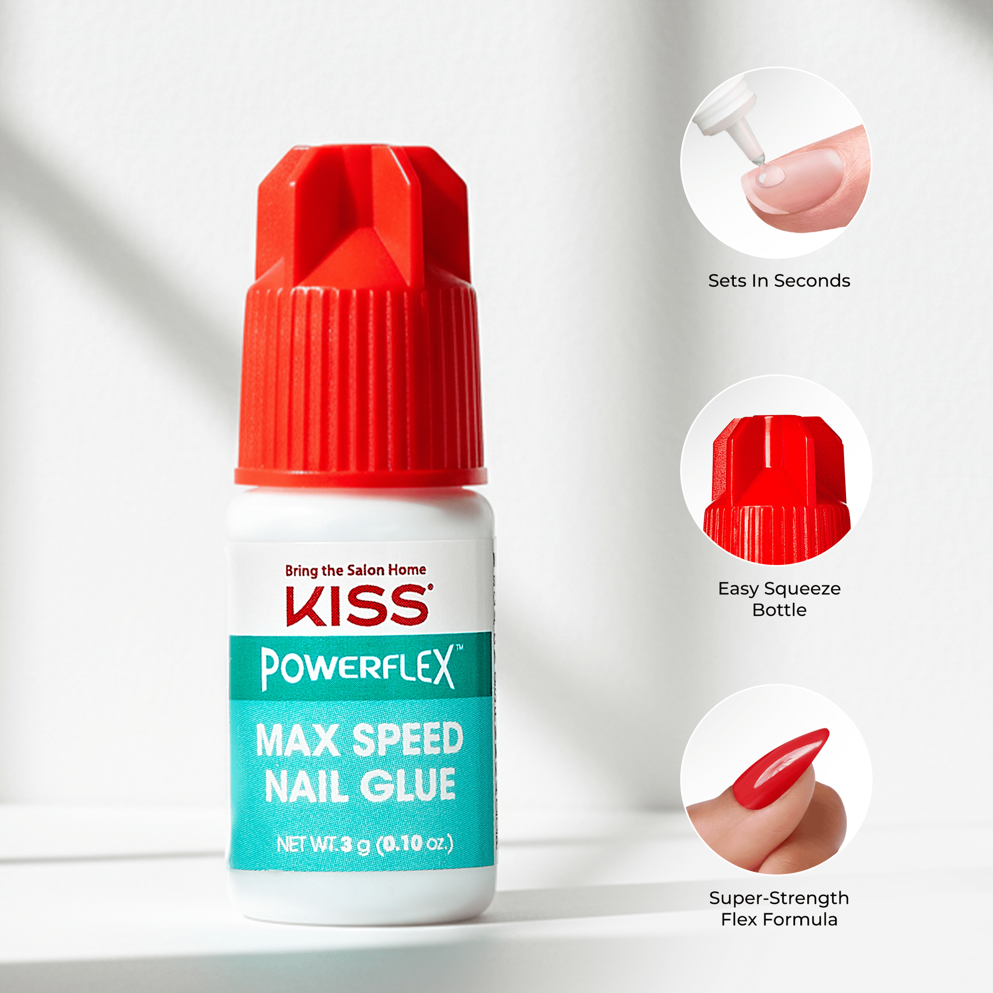 KISS PowerFlex Maximum Speed Nail Glue - 0.10 oz.