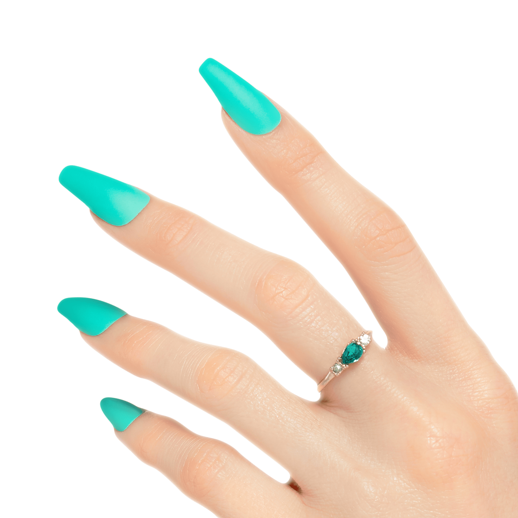 KISS Gel Fantasy Press On Glue Nails - Grin Green
