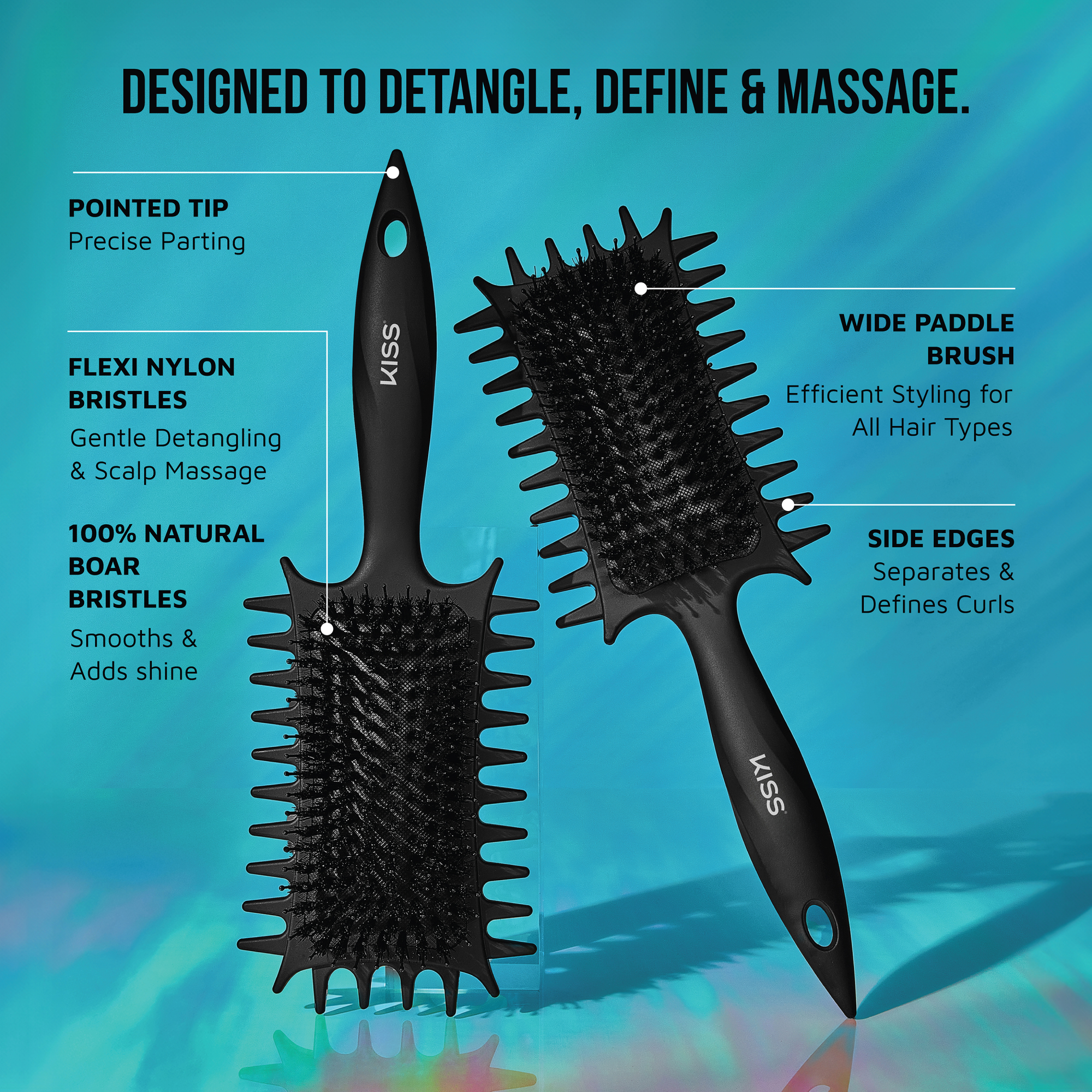 Kiss Colors & Care Curl & Define Paddle Brush