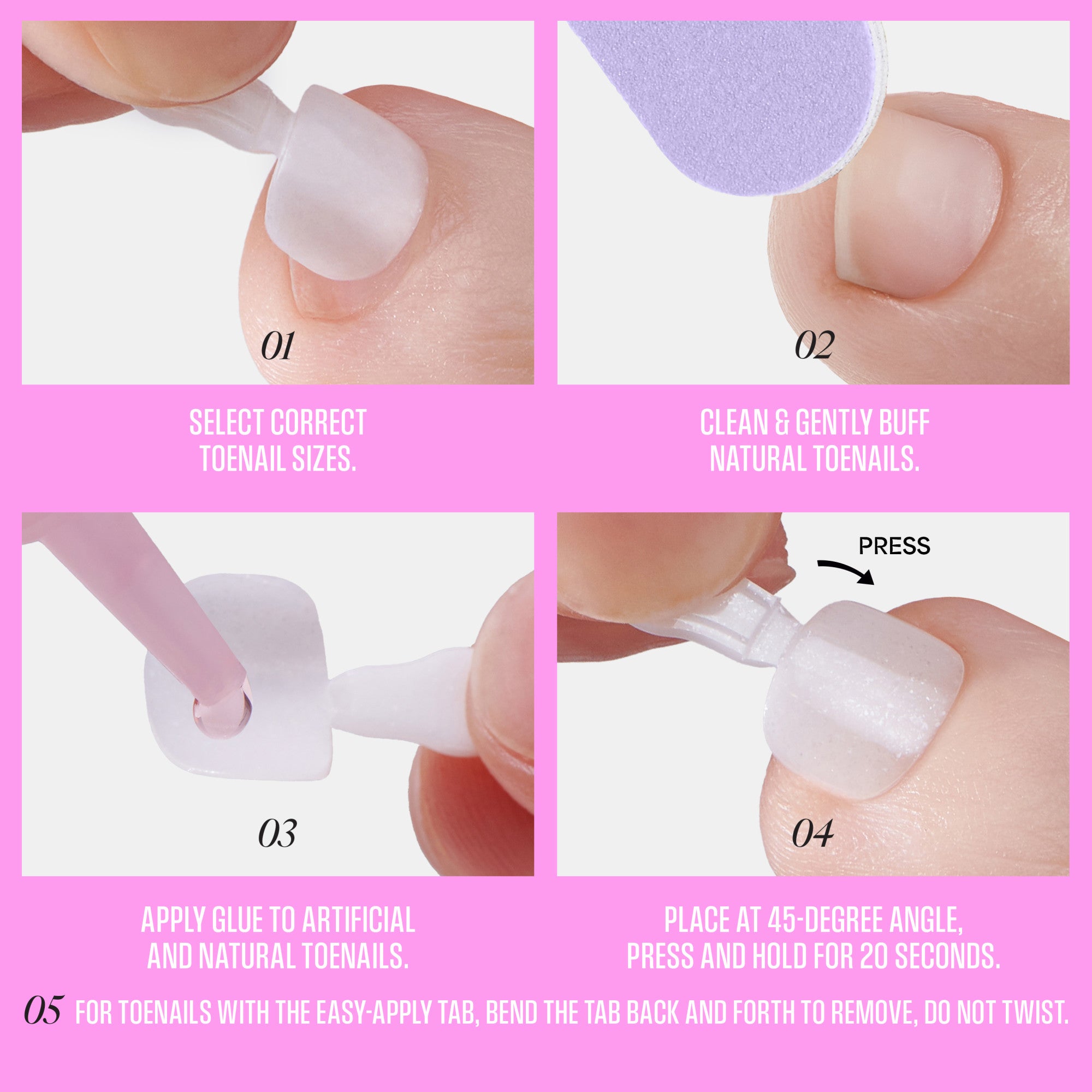 KISS GLAM Press On Glue Toenails- Twinkle Toes