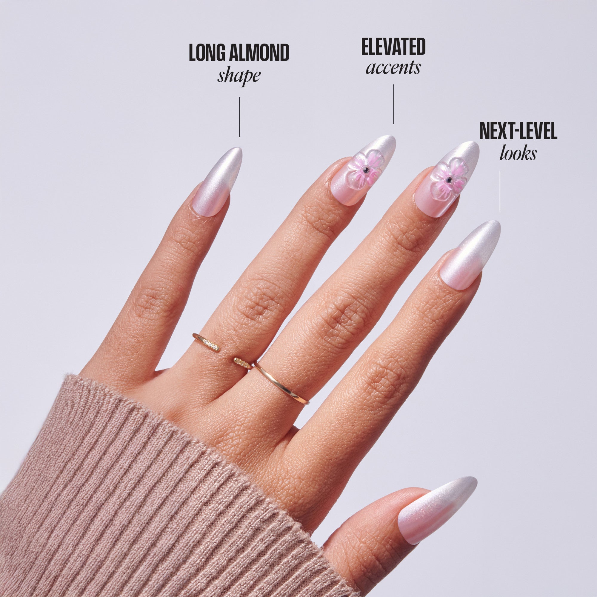 KISS GLAM 3D & Jewel Press On Glue Nails - Captured