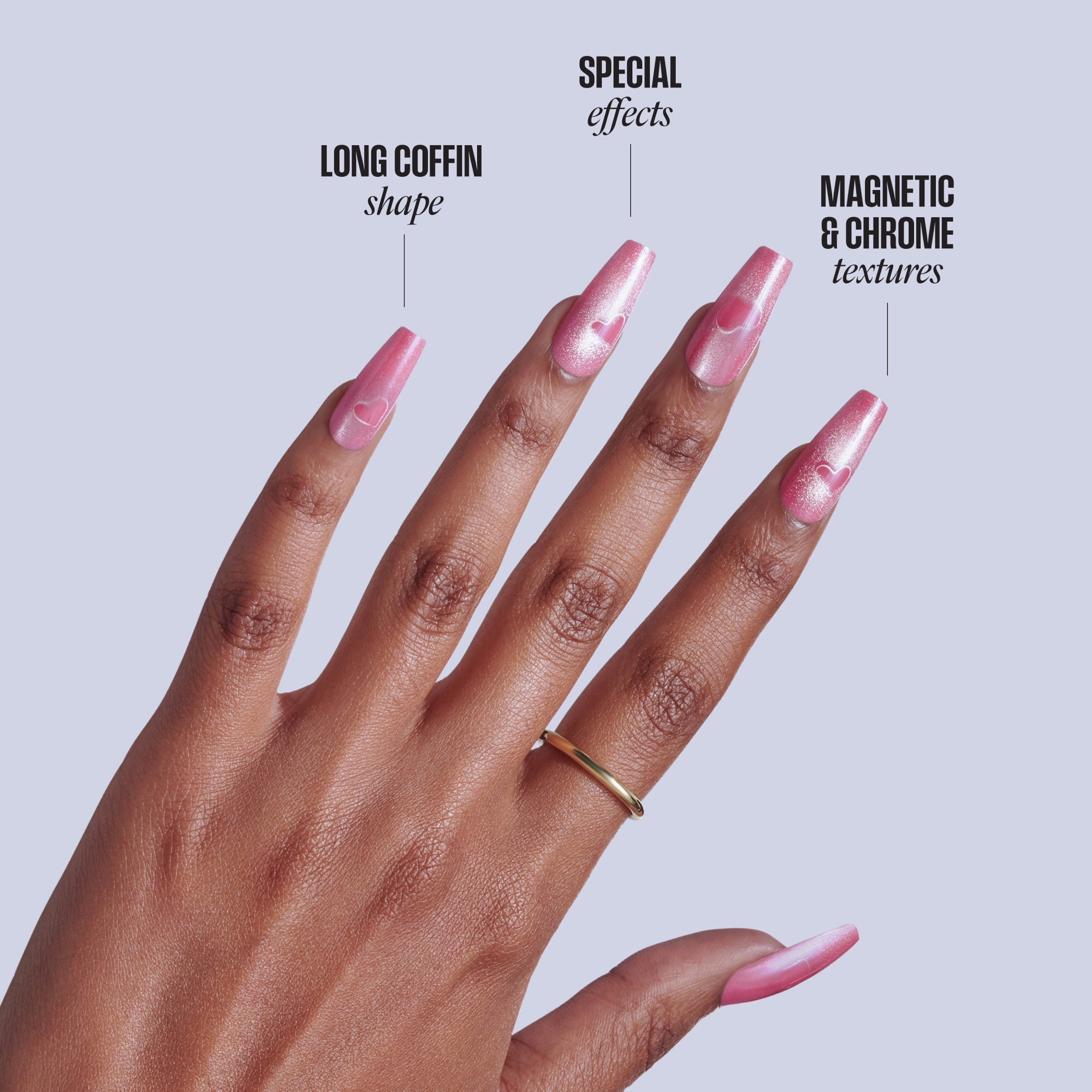 KISS GLAM Embellished Press On Glue Nails - Pink Sugar