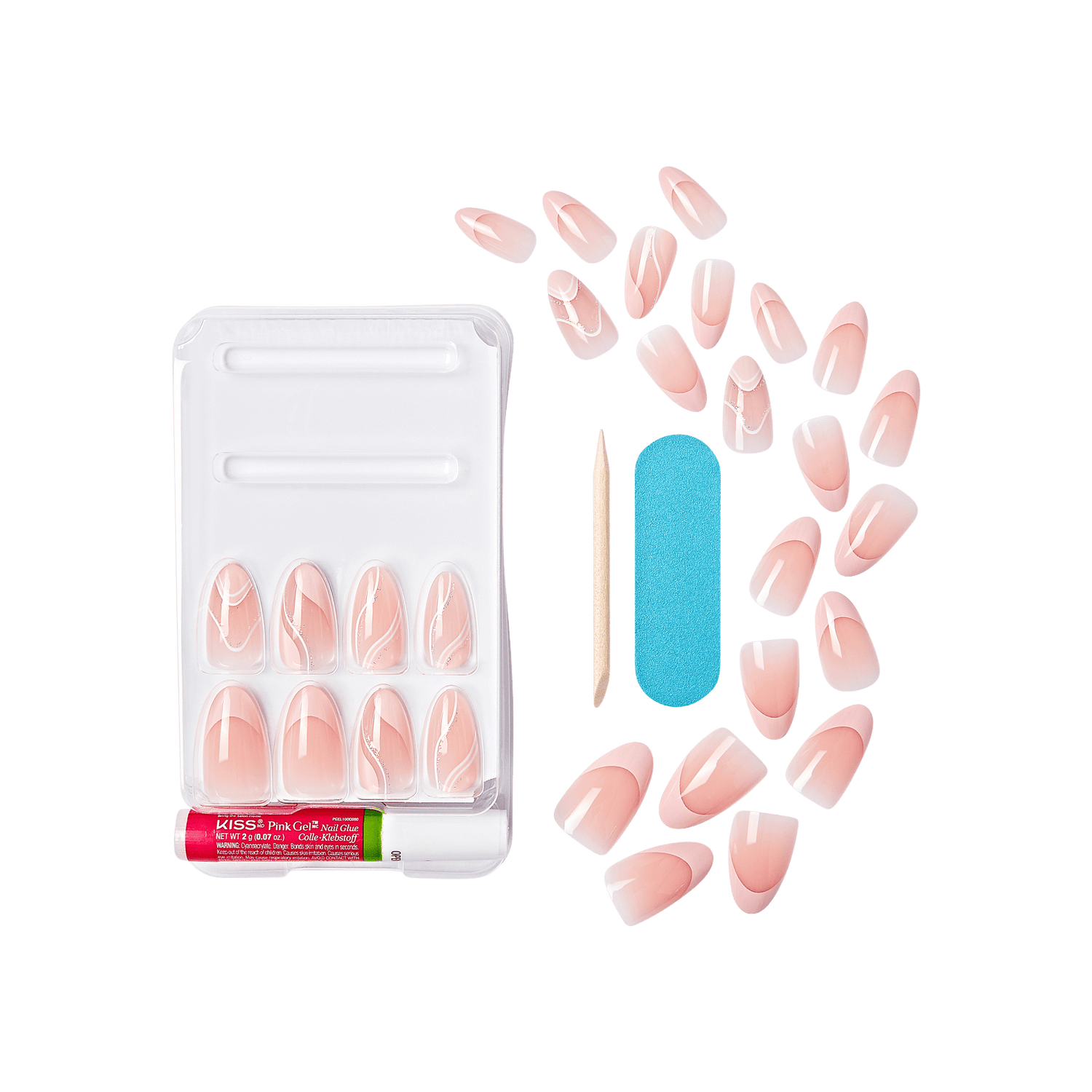 KISS Voguish Fantasy Press On Glue Nails - Underwater