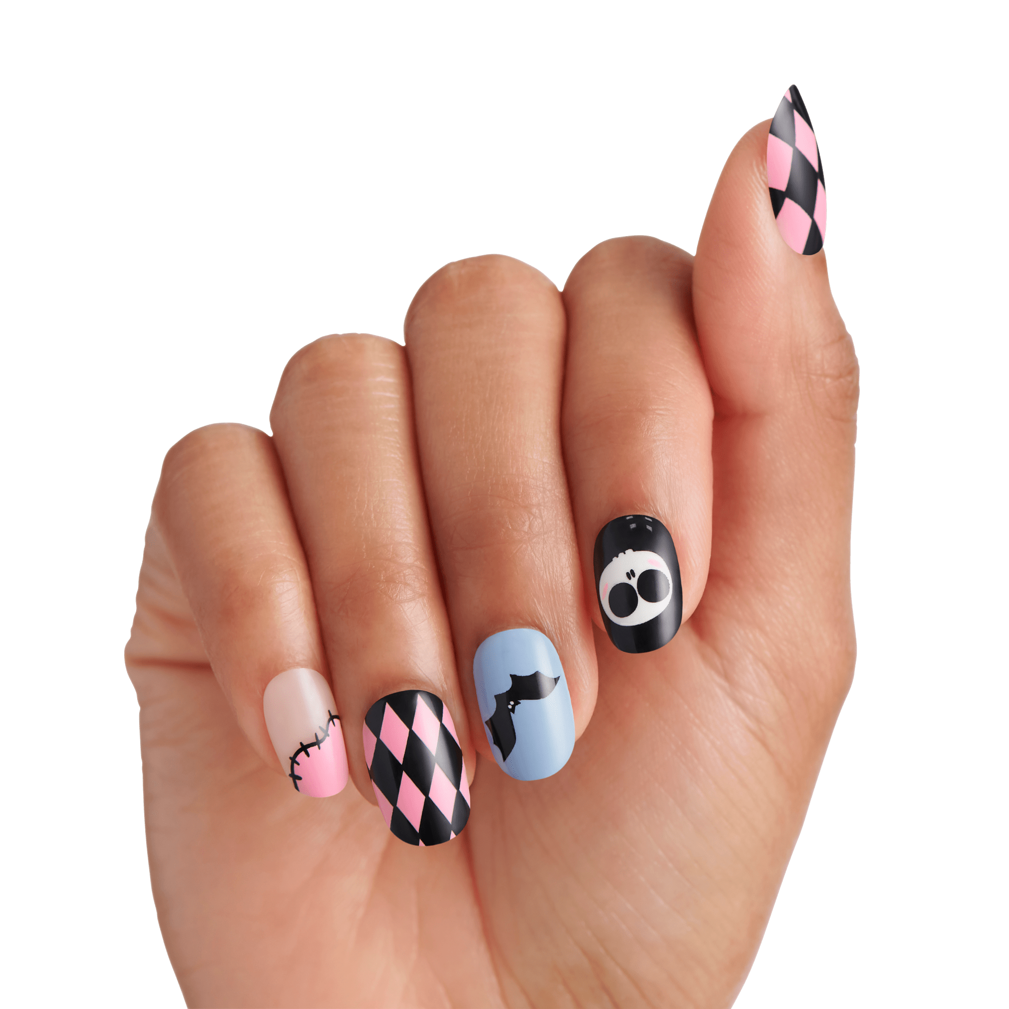 KISS Salon Design Halloween Press On Glue Nails - Nightmare Parade