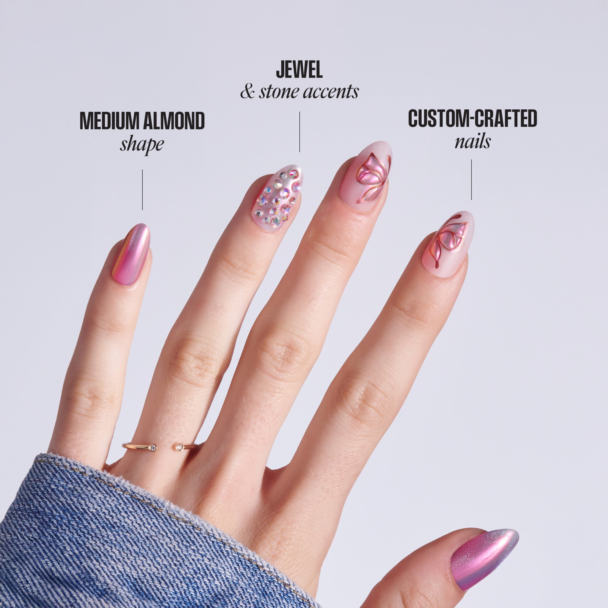 KISS LUXE Press On Glue Nails - Rose Knot