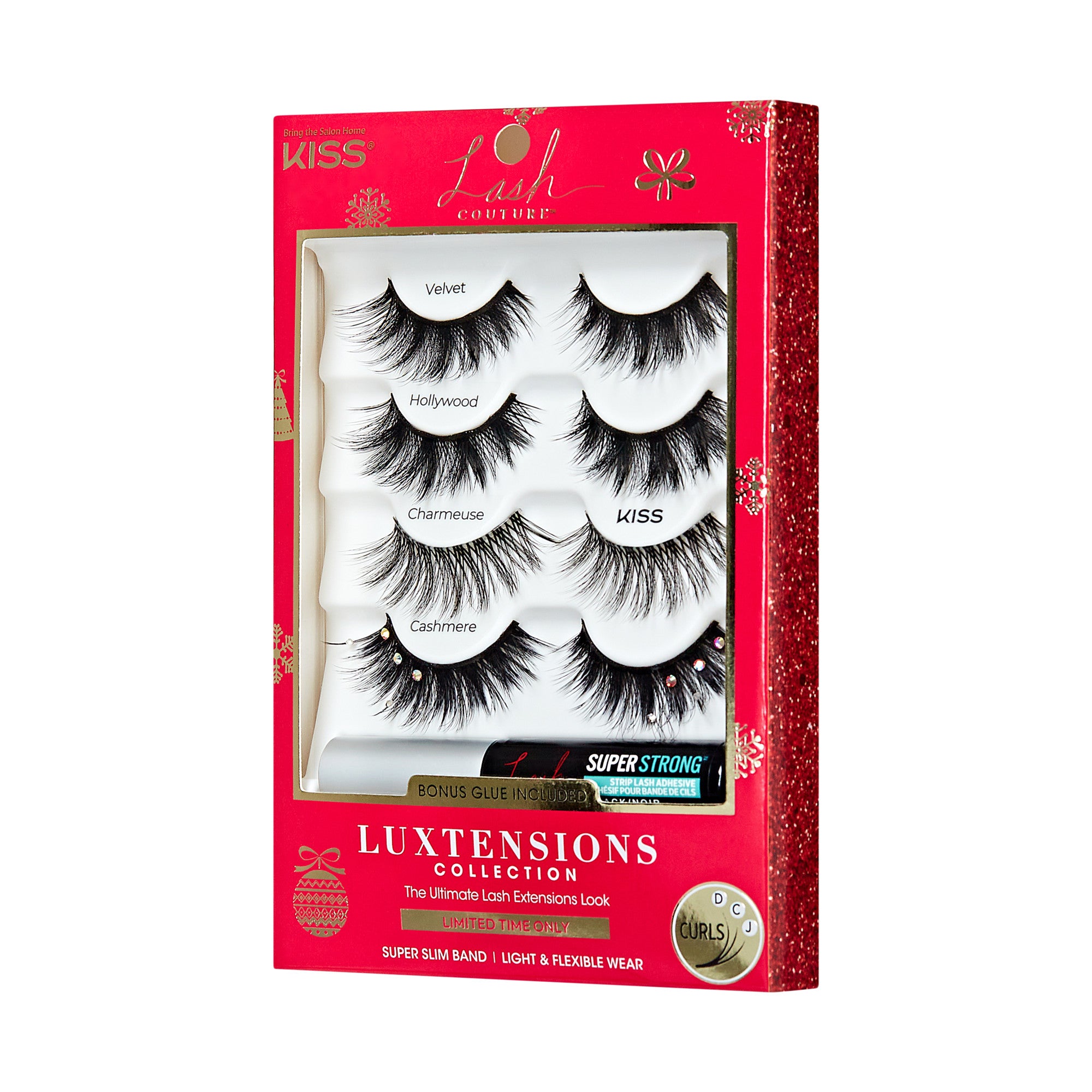 KISS Lash Couture Luxtensions Collection - 4 pairs false eyelashes with bonus glue
