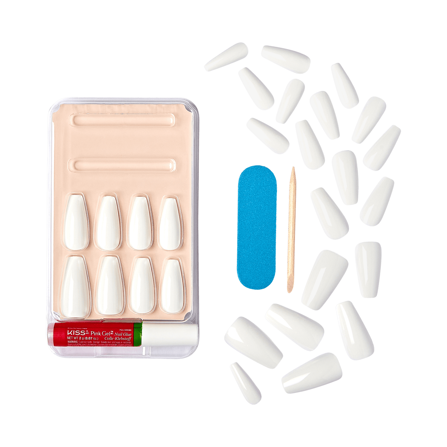 KISS Gel Fantasy Press On Glue Nails - True Color