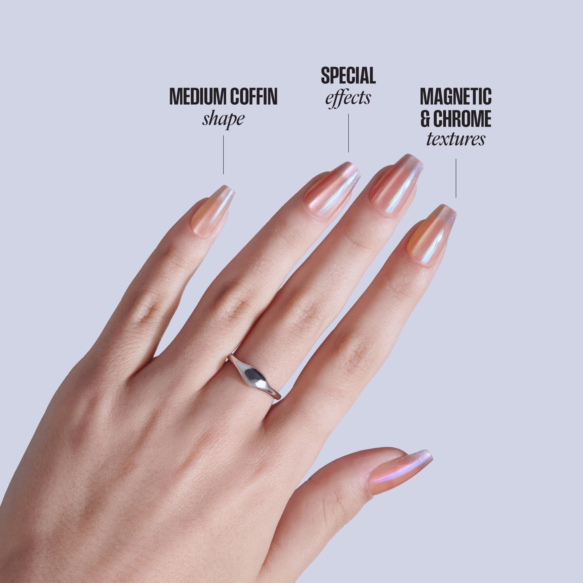 KISS GLAM Embellished Press On Glue Nails - Dusk Mirage