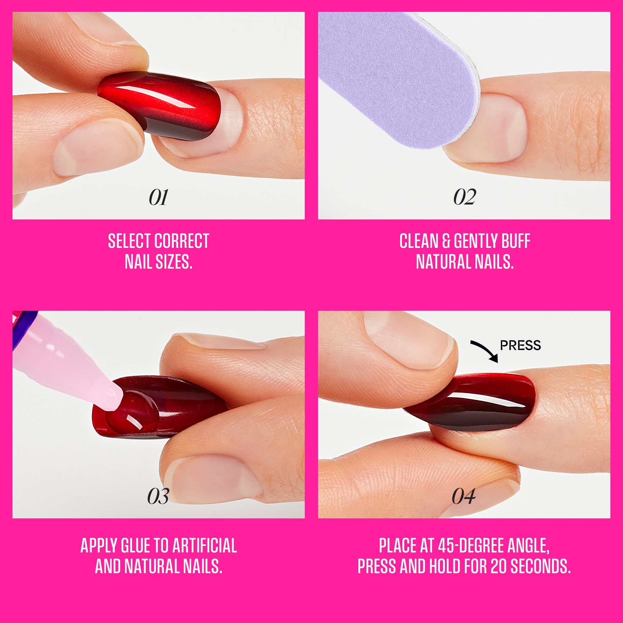 KISS LOVE Design Press On Glue Nails - Falling for Forever