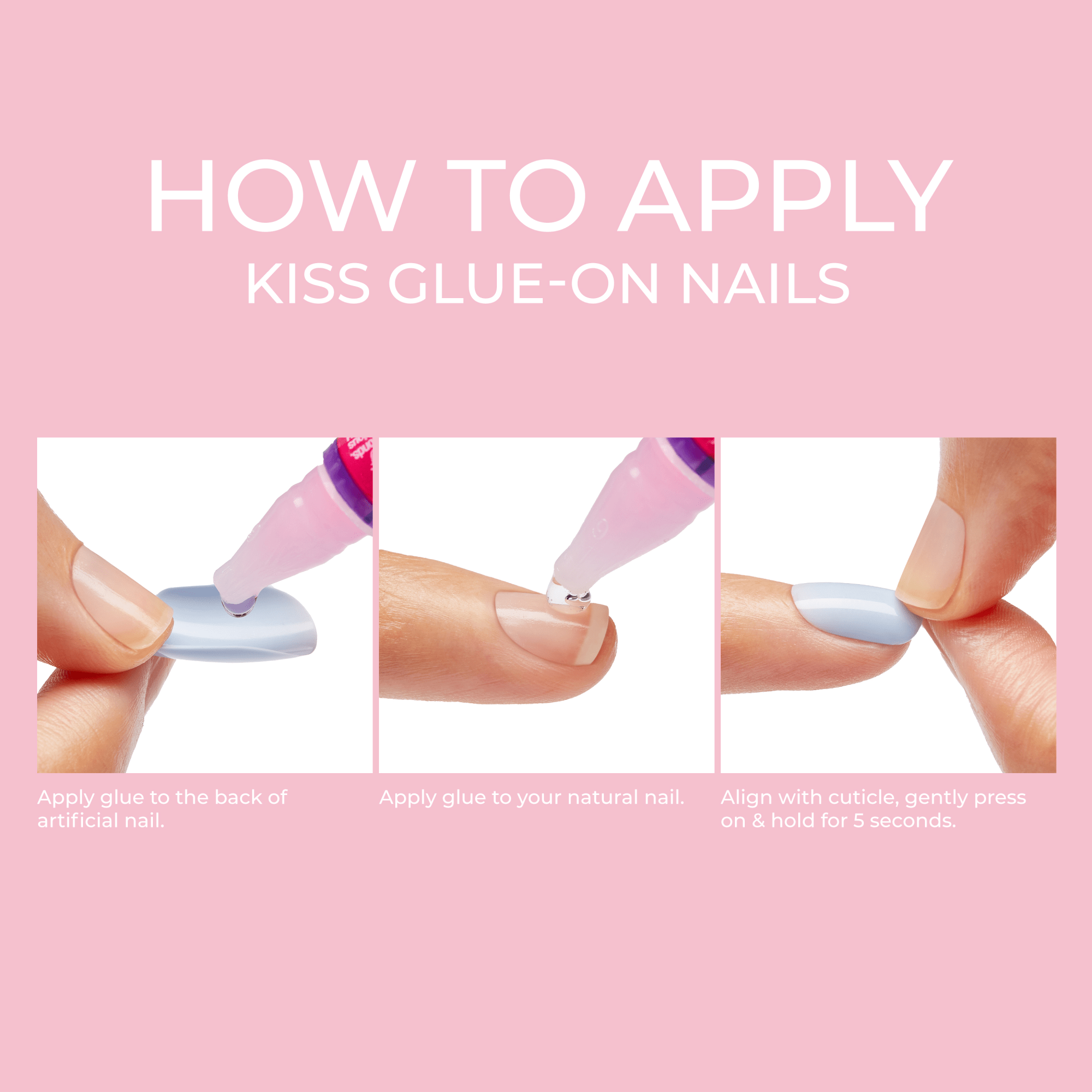 KISS Salon Color Press On Glue Nails - Truthful