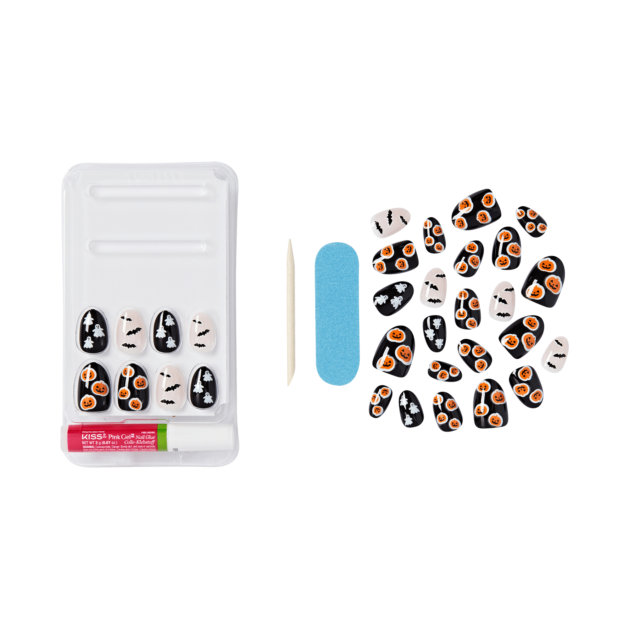 KISS Salon Design Halloween Press On Glue Nails - Thriller Tonight