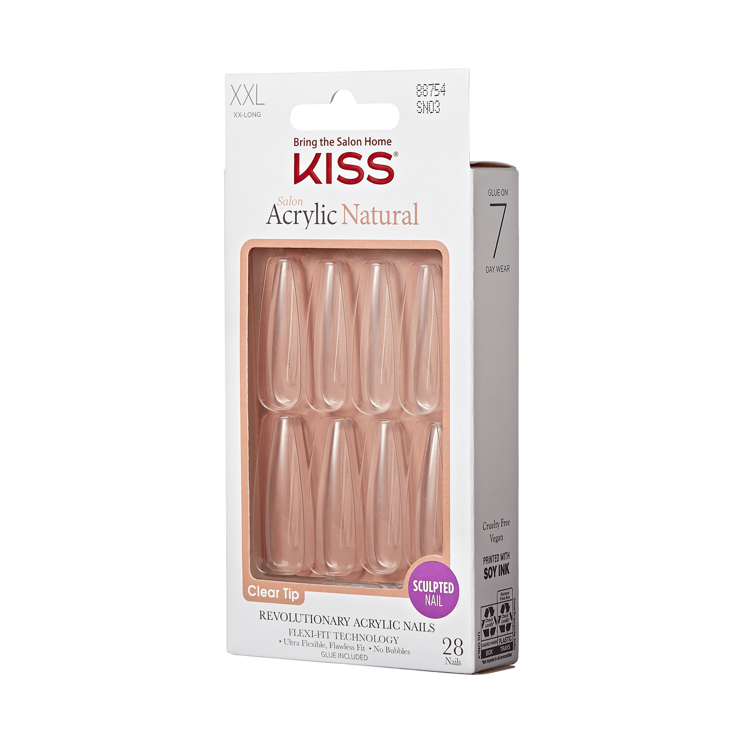 KISS Salon Acrylic Natural Press On Glue Nails - Be Natural
