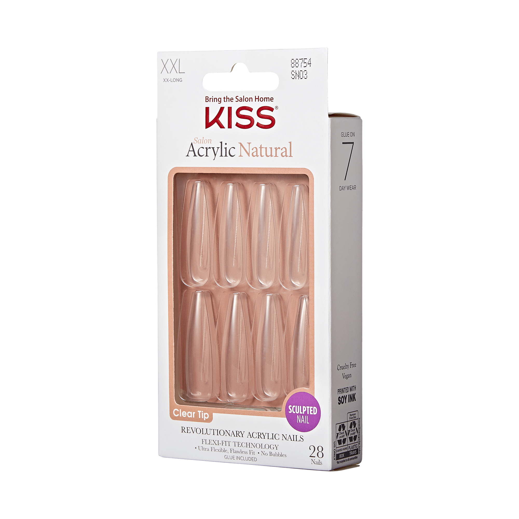 KISS Salon Acrylic Natural Press On Glue Nails - Be Natural