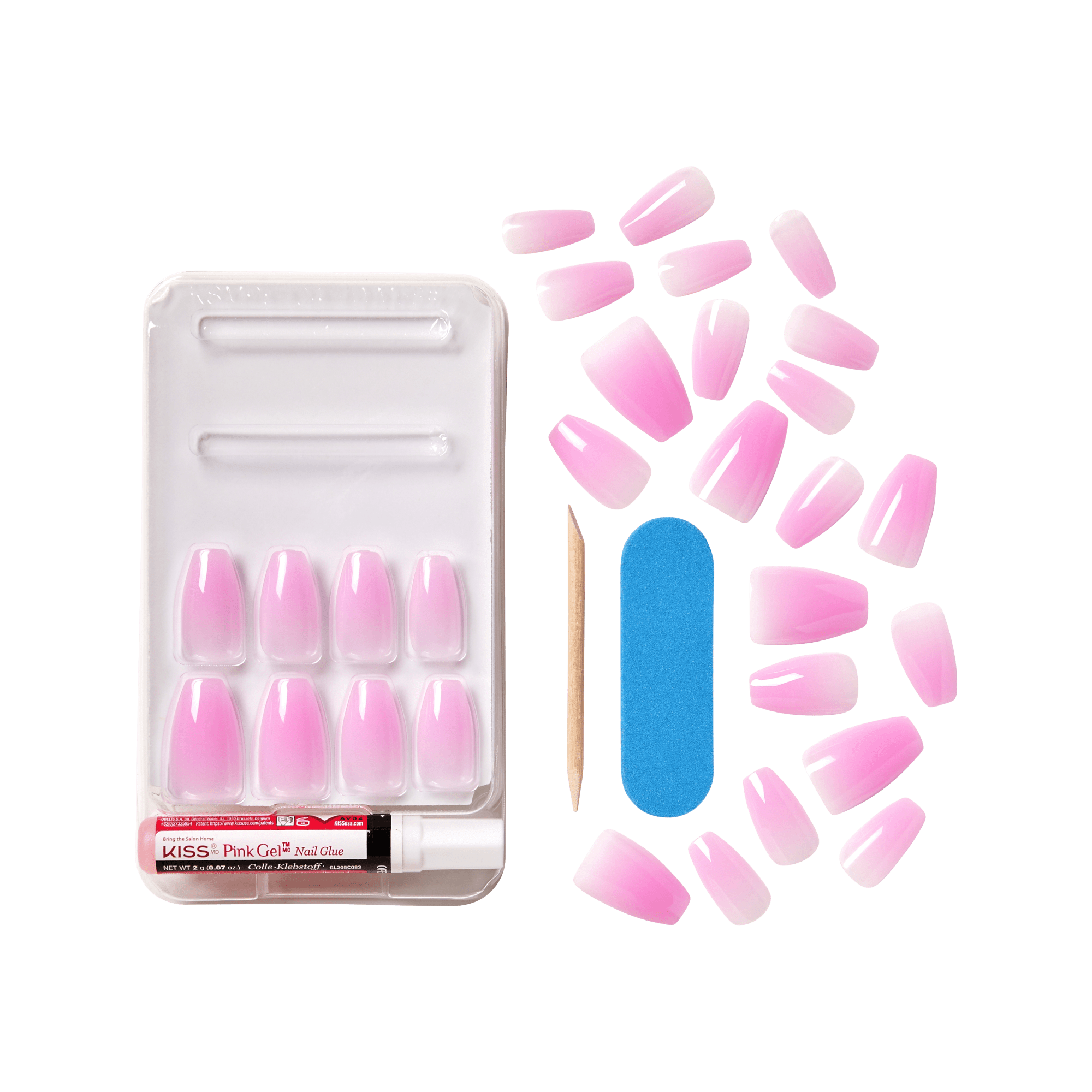 KISS Gel Fantasy Jelly Color Press On Glue Nails - Jelly Case