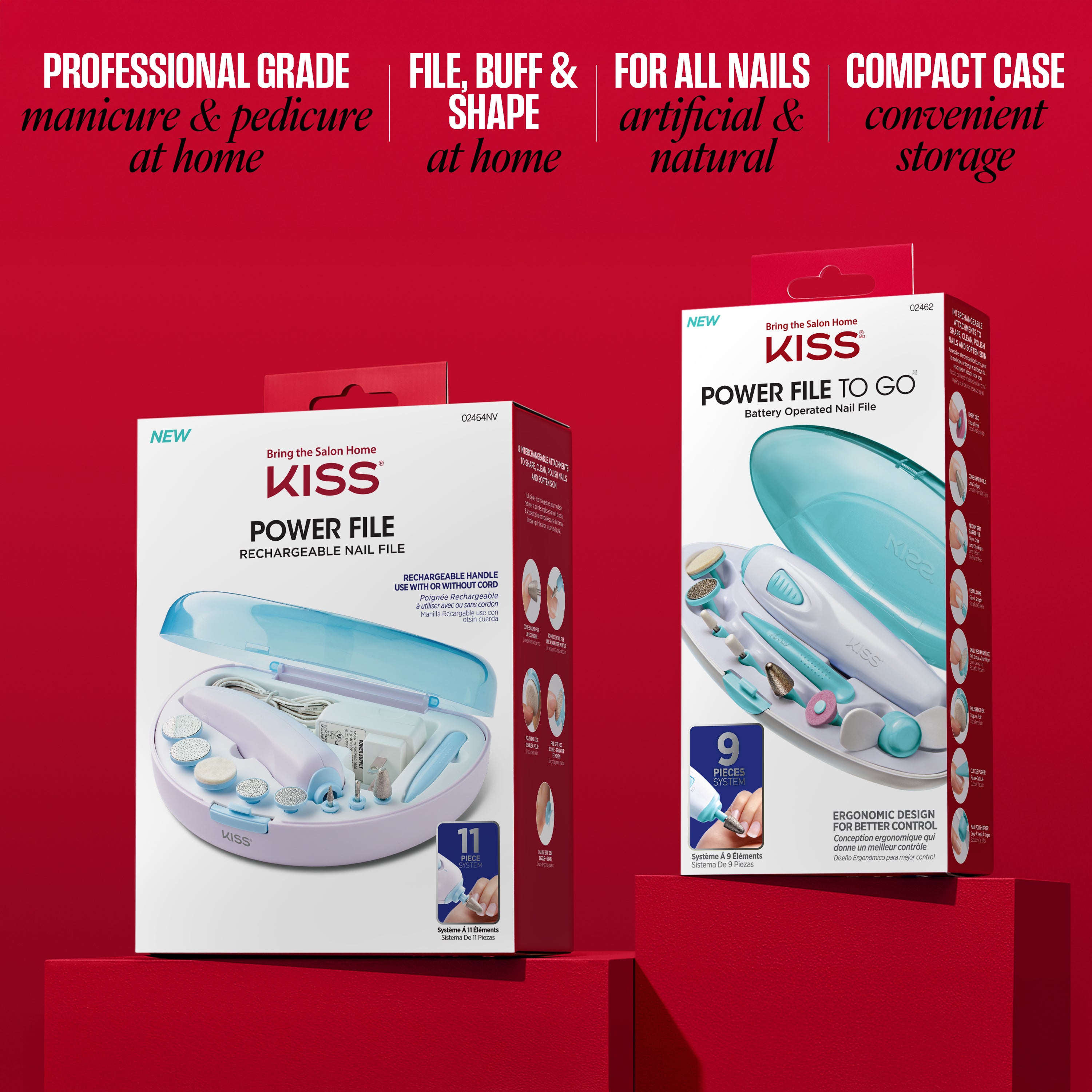 Kiss Power File To Go Nail File System | All In One Kit, Nail