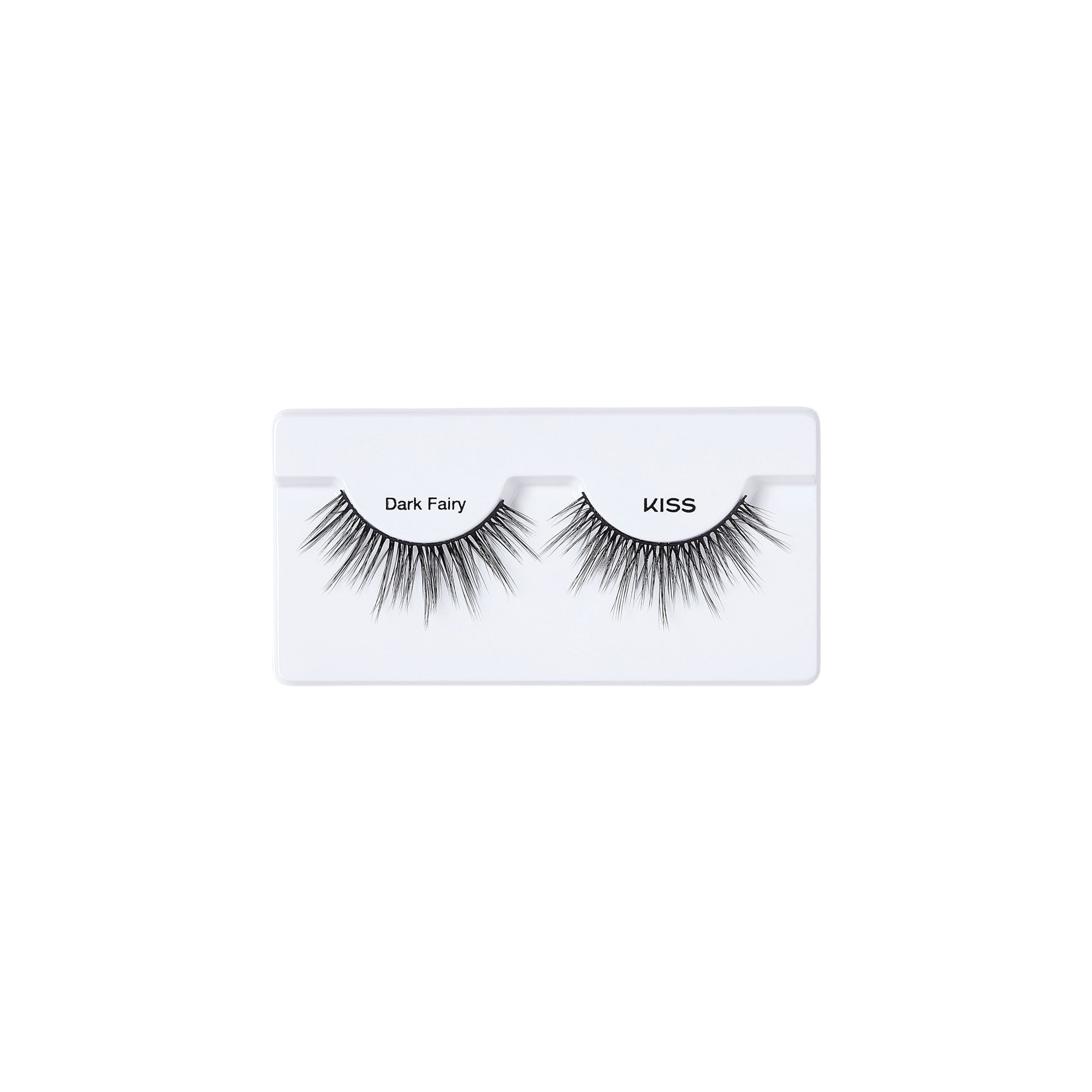 KISS Dark Fairy false eyelashes on white packaging strip