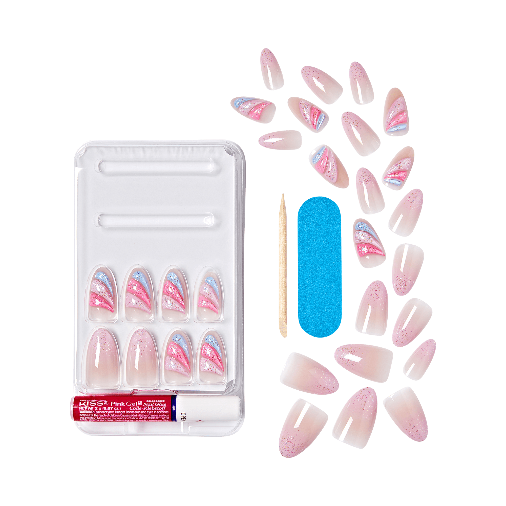 KISS Gel Fantasy Allure Press On Glue Nails - Glide
