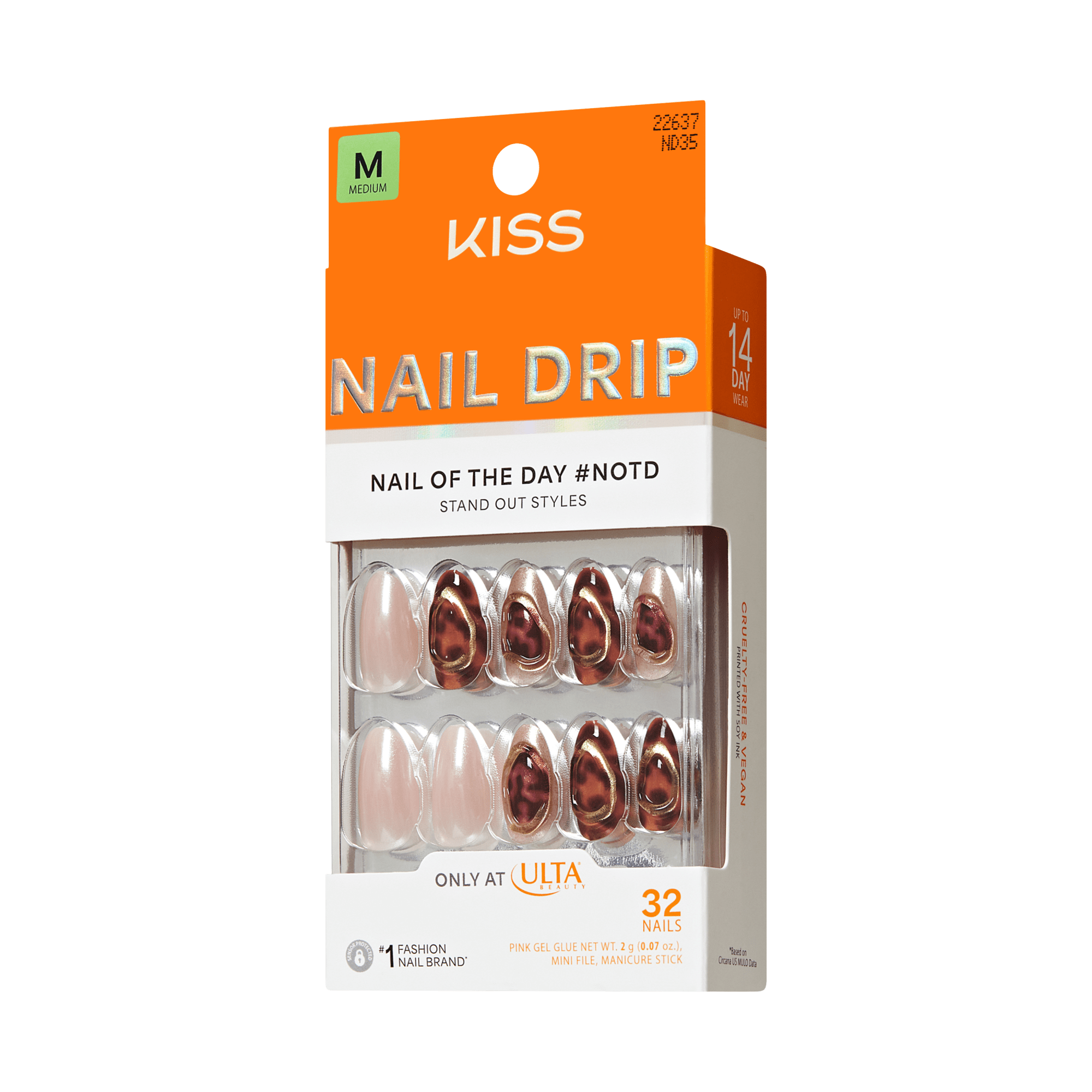 KISS NAIL DRIP Press On Glue Nails - Lively Whisper