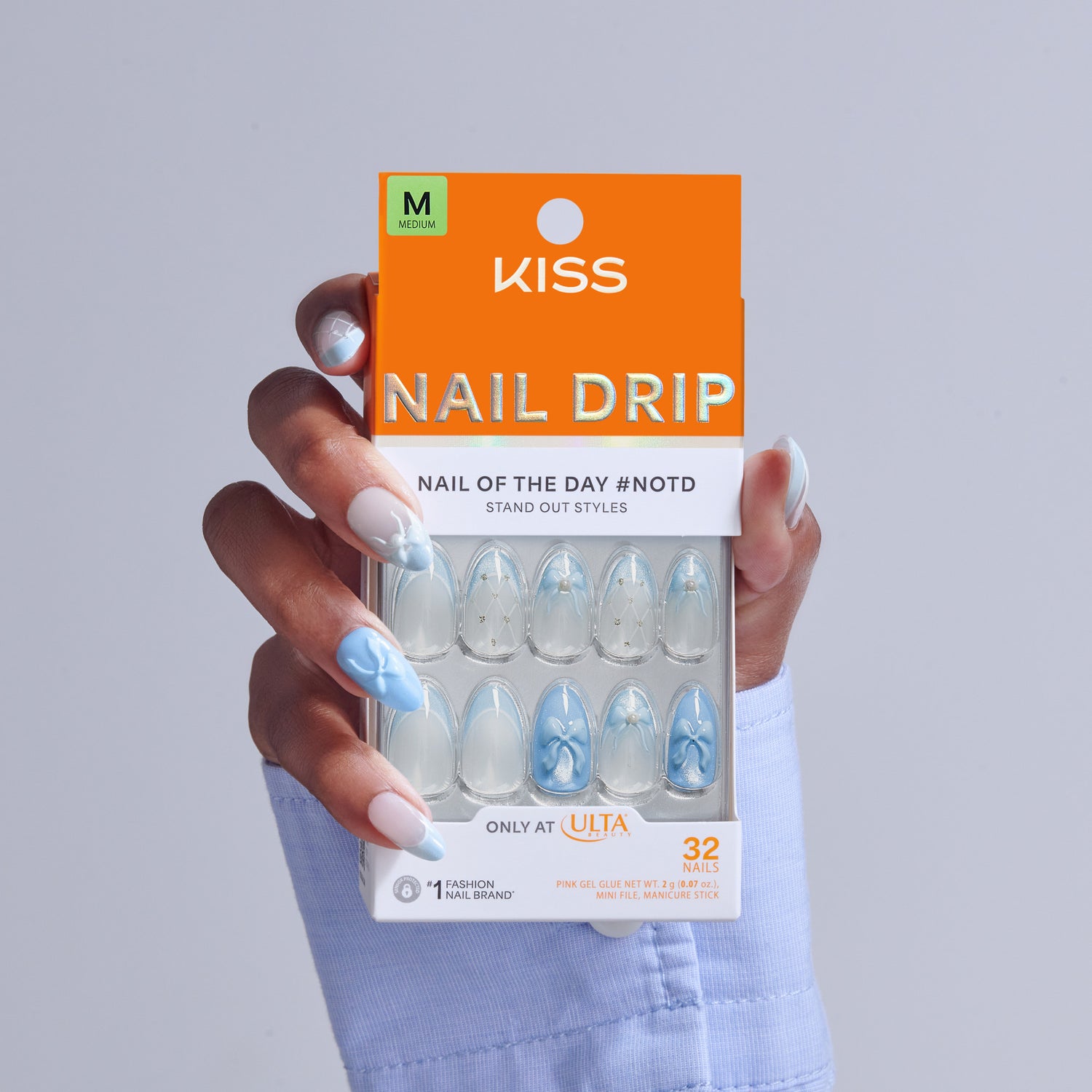 KISS NAIL DRIP Press On Glue Nails - Playful Drift