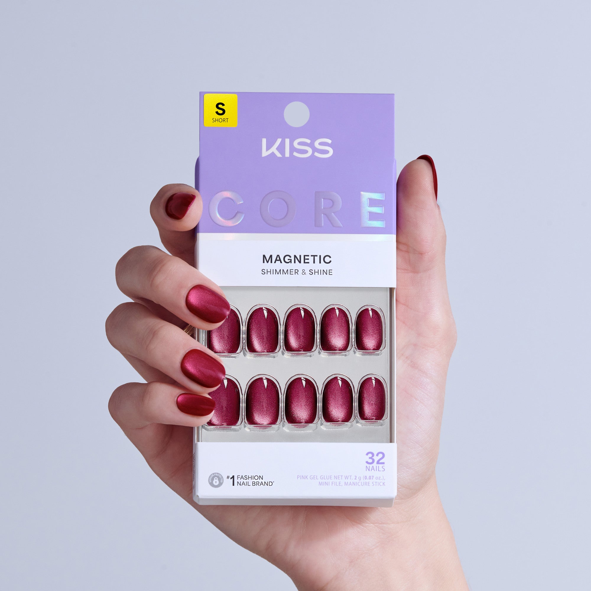 KISS CORE Magnetic Press On Glue Nails - Flaming