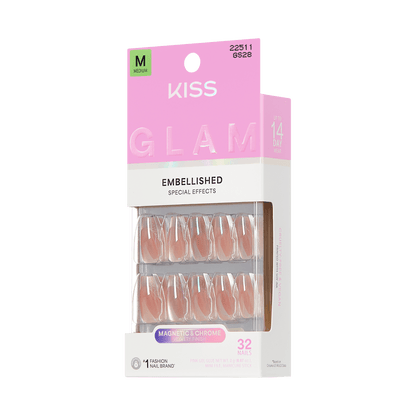 KISS GLAM Embellished Press On Glue Nails - Dusk Mirage