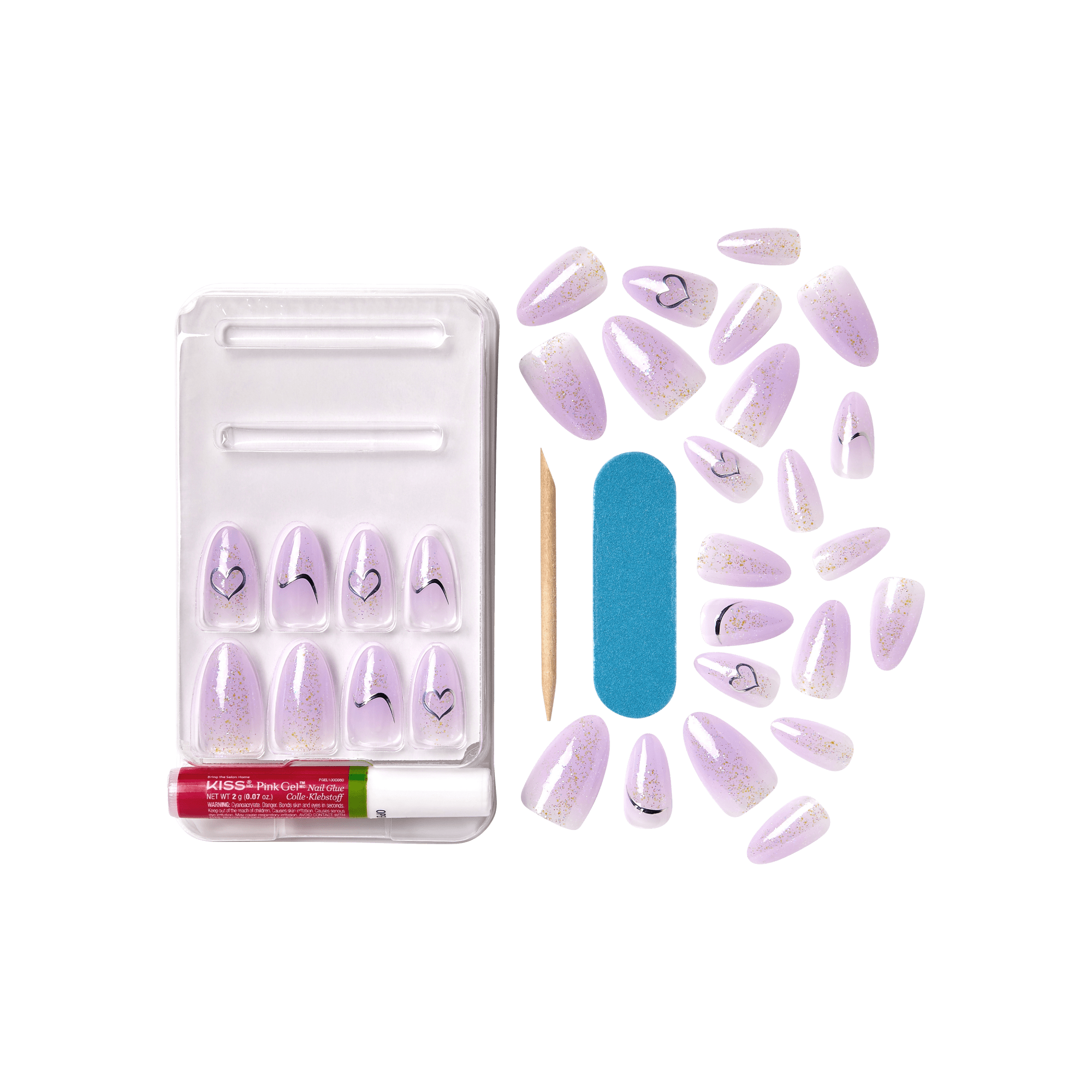 KISS Gel Fantasy Jelly Press On Glue Nails - One Day Jelly
