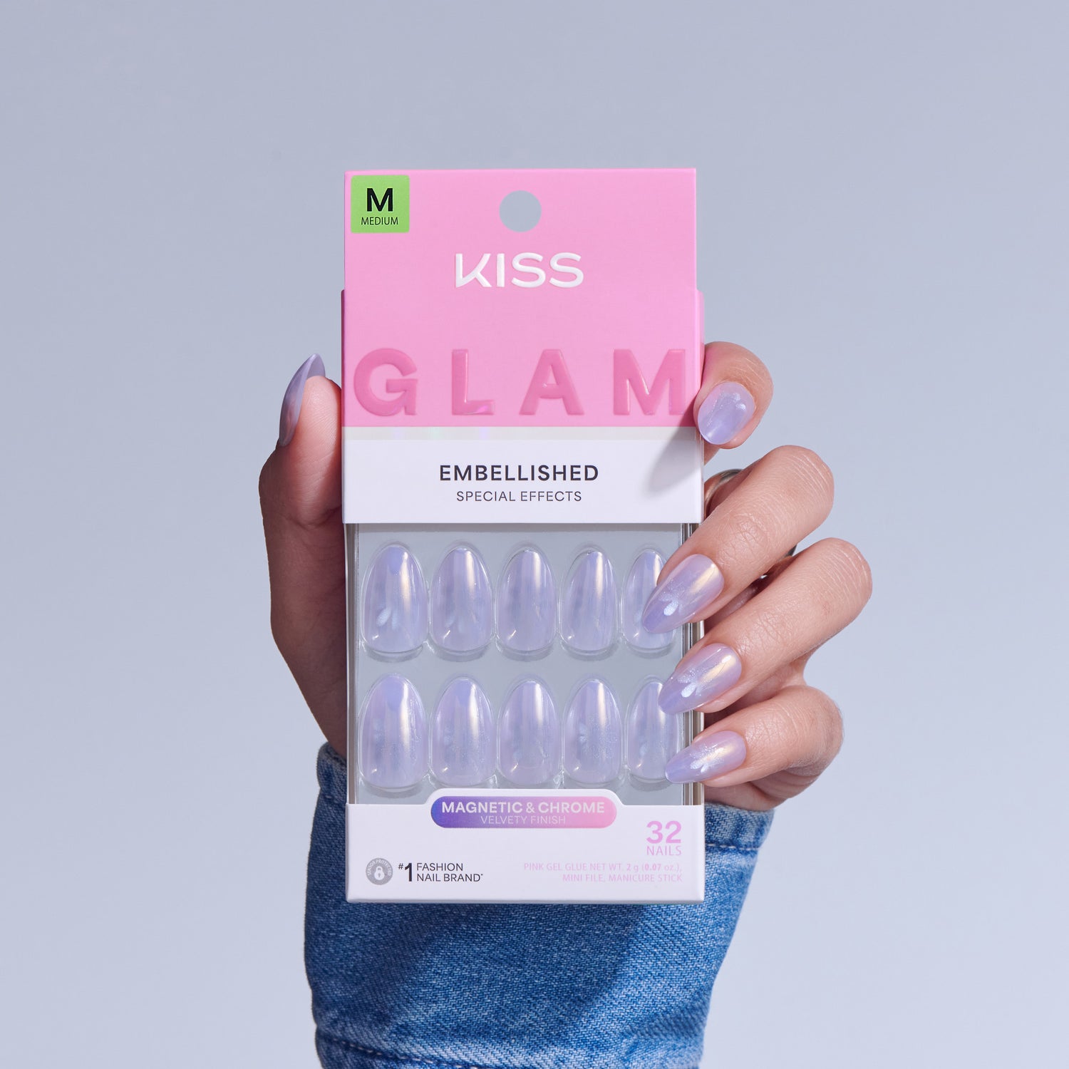 KISS GLAM Embellished Press On Glue Nails - Before It Ends