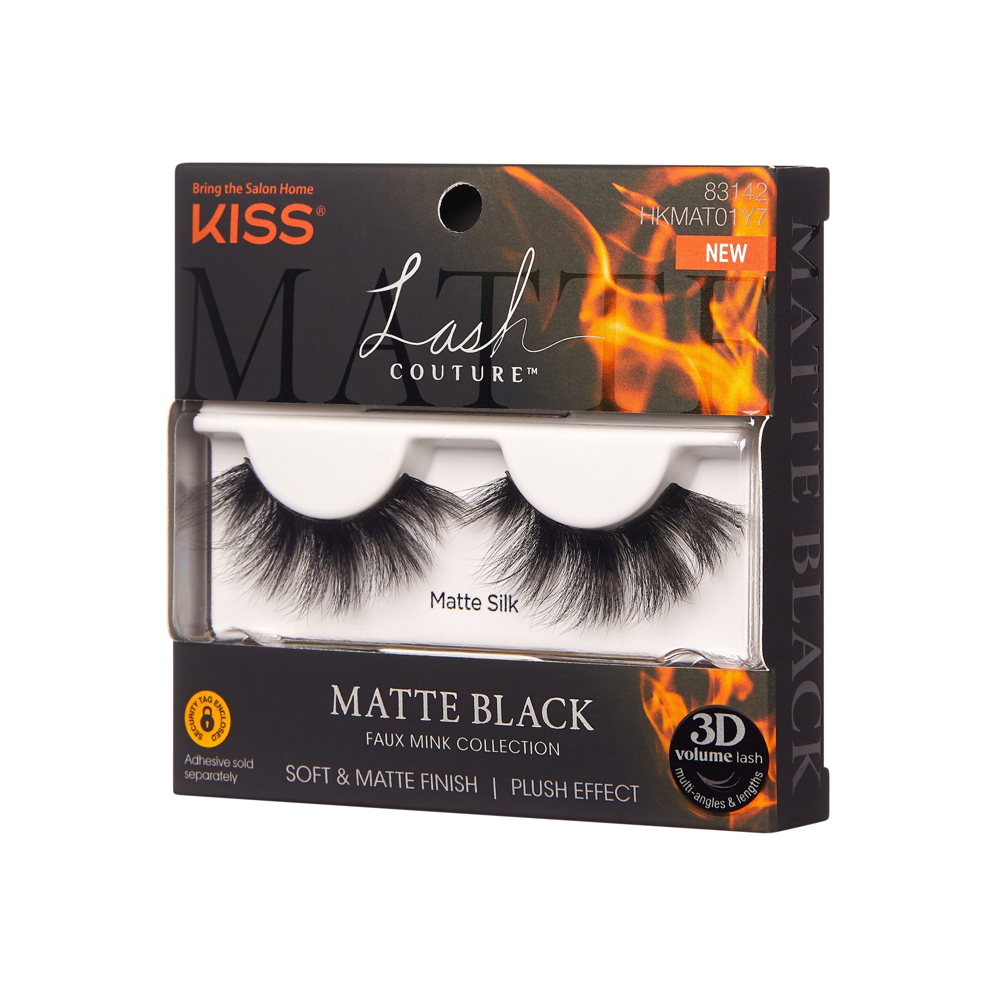 KISS Lash Couture Matte Black faux mink false eyelashes in Matte Silk style