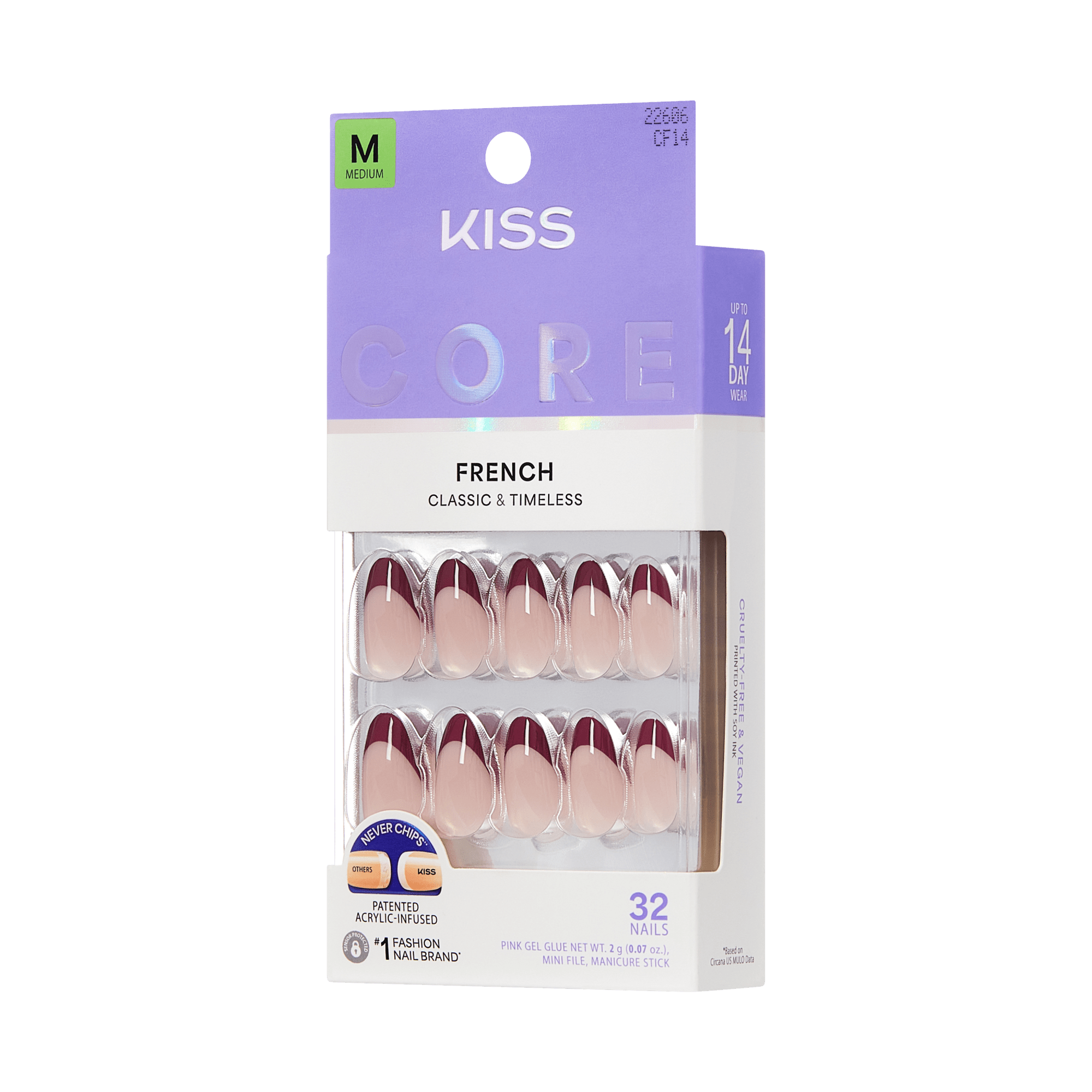 KISS CORE French Press On Glue Nails – Cheerful