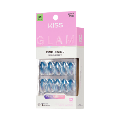 KISS GLAM Embellished Press On Glue Nails - Glow Forever