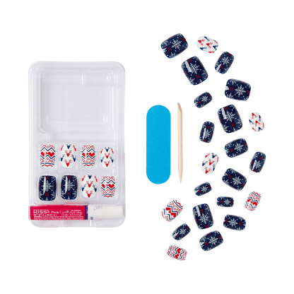 KISS Voguish Fantasy Holiday Press On Glue Nails - Snow Much Fun